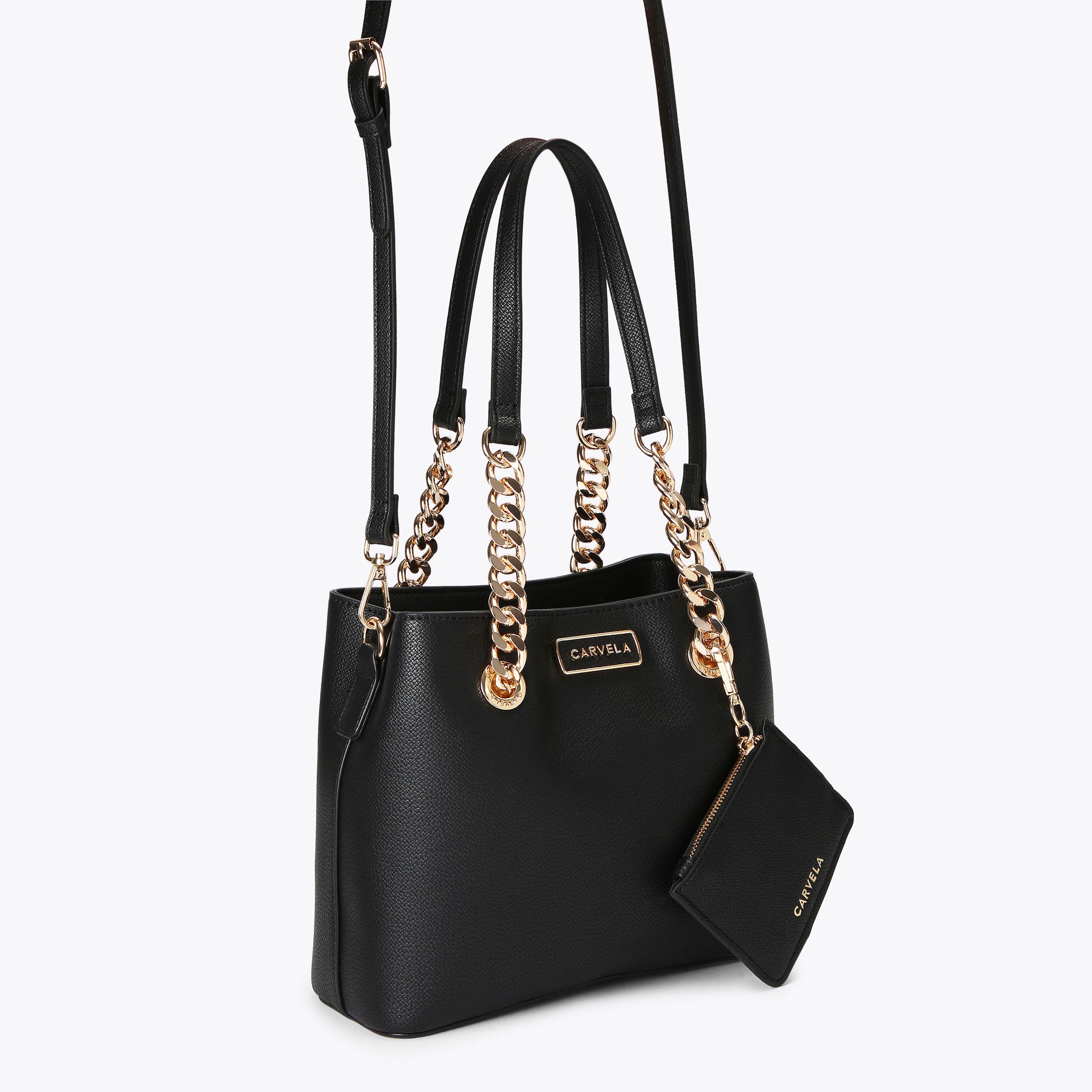 MINI CAMMIE 3 Black Bucket Bag by CARVELA