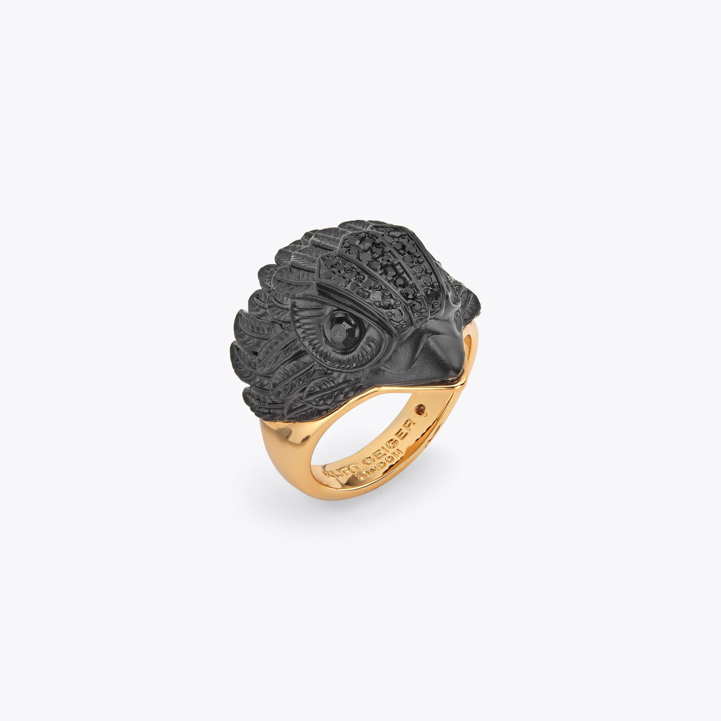 carvela by kurt geiger SM PAVE EAGLE RING matte black eagle ring by KURT GEIGER LONDON
