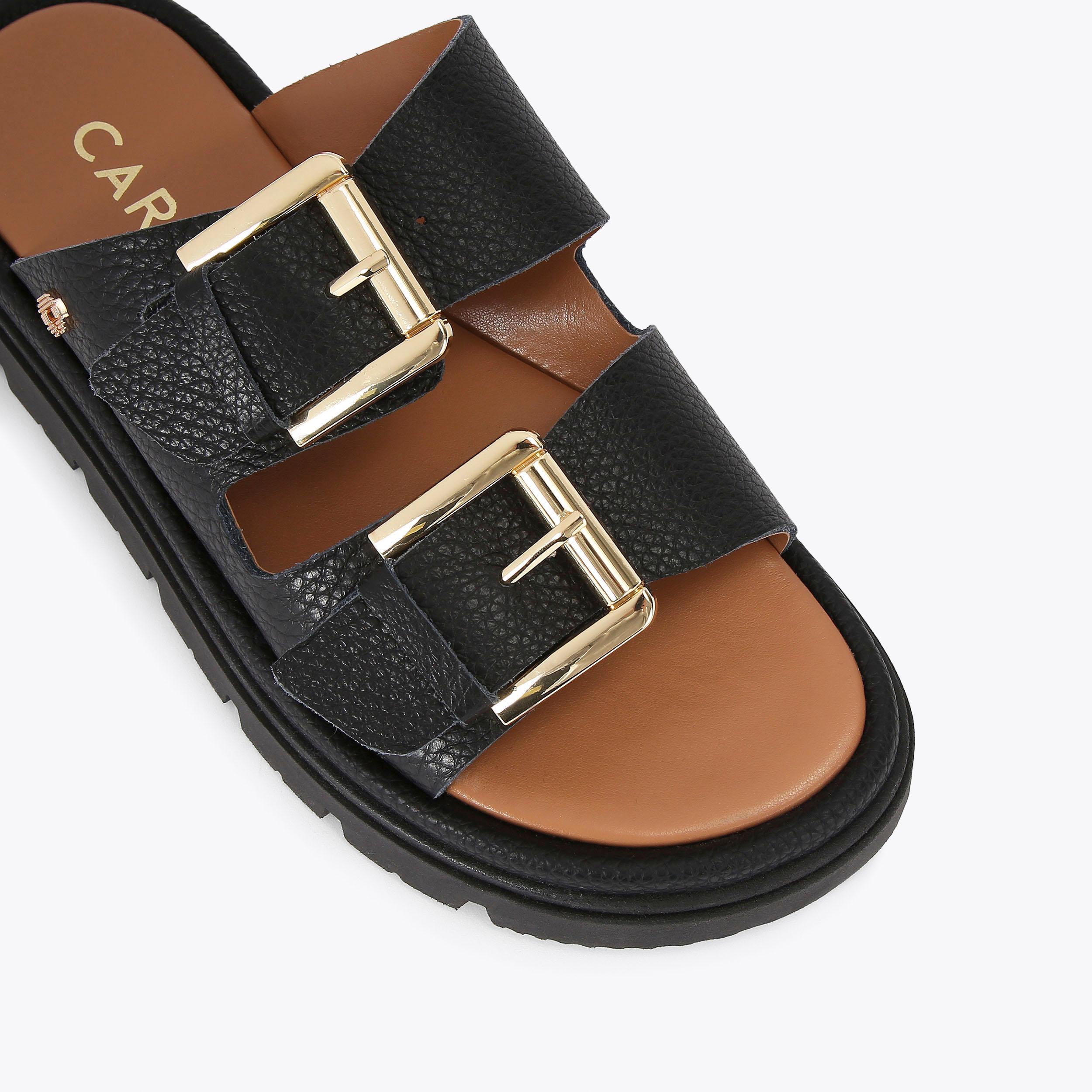 PAVILION Black Leather Sandal by CARVELA COMFORT