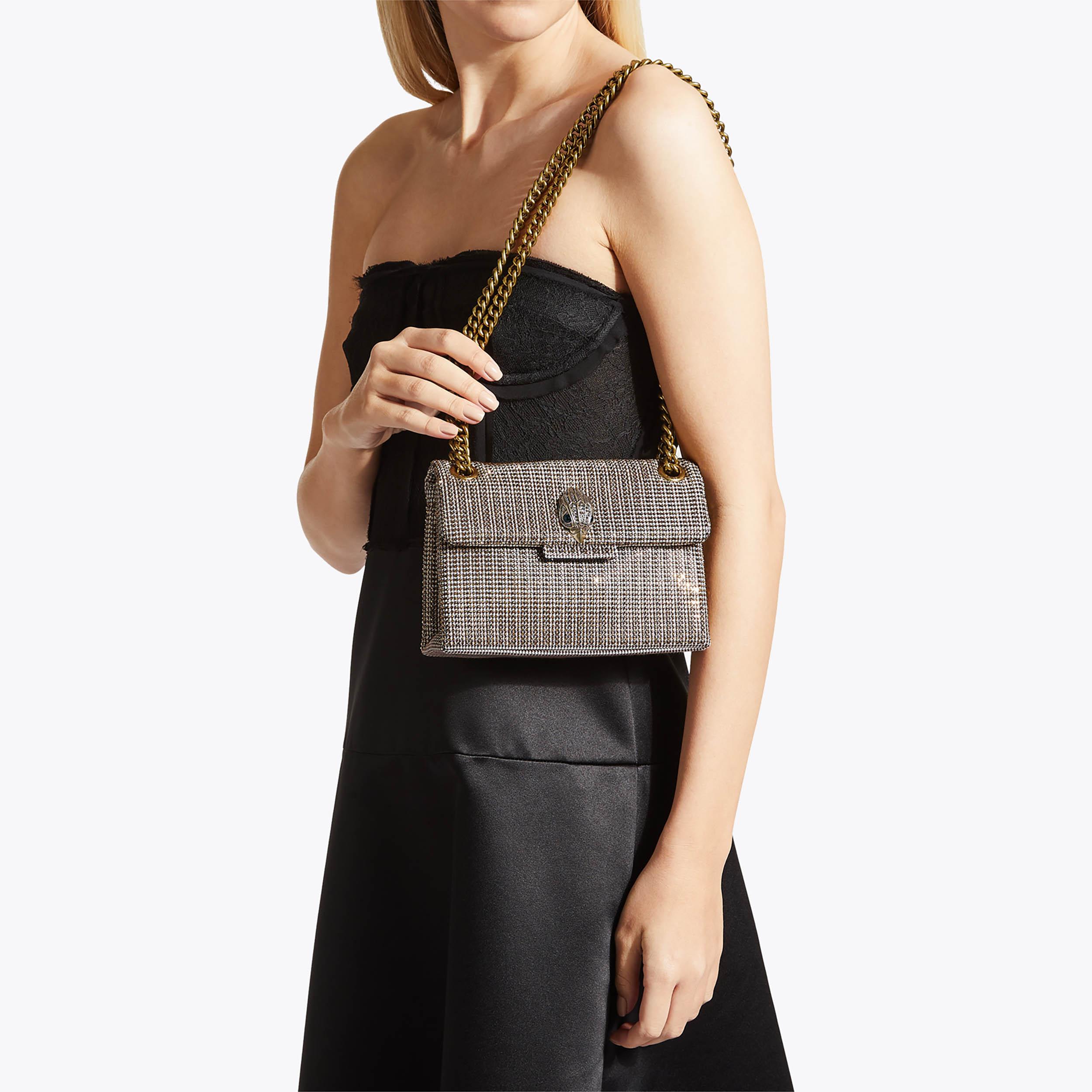 FABRIC MINI KENSINGTON V Gold Jewel Cross Body Bag by KURT