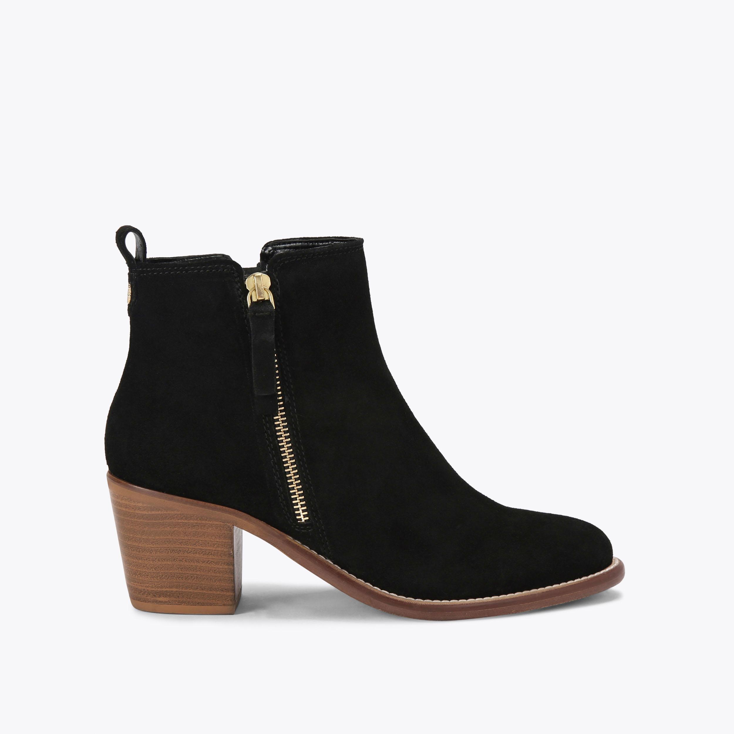 SECIL Black Block Heel Ankle Boots by CARVELA