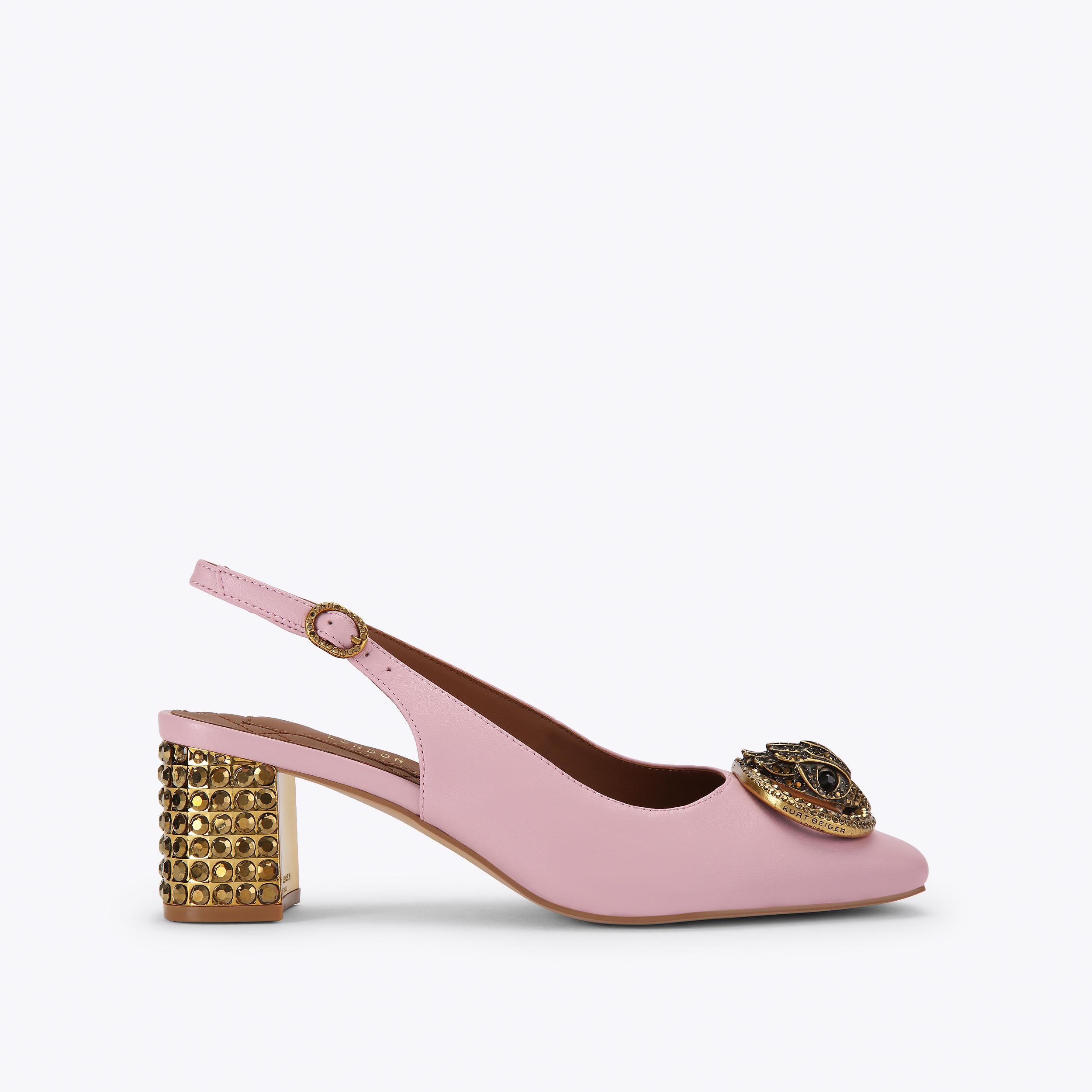 CHELSEA BLOCK SLINGBACK Pale Pink Leather Chelsea Block Slingback by ...
