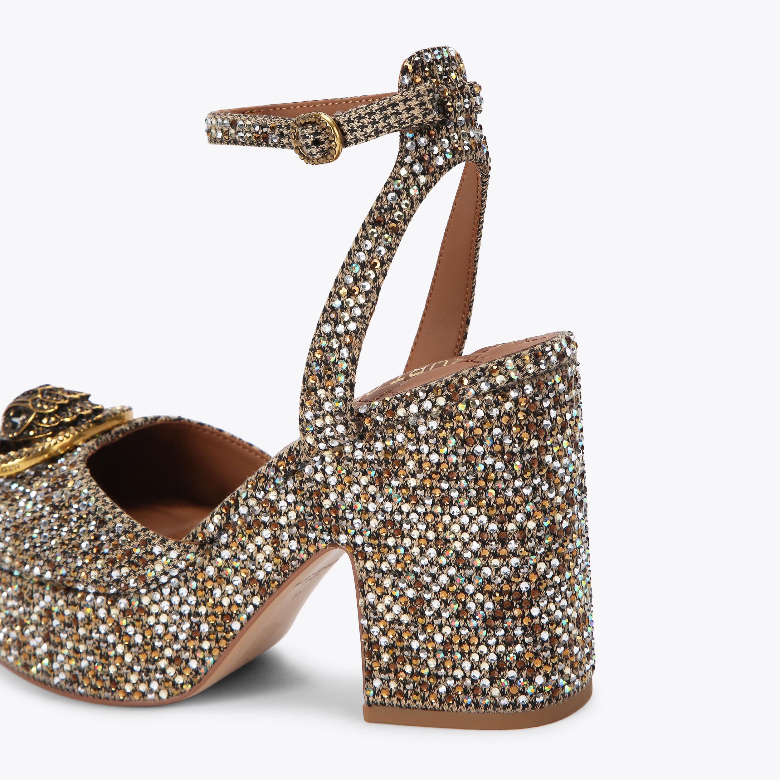 CHELSEA CLOSED PLATFORM Houndstooth Heels by Kurt Geiger London