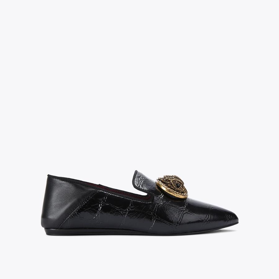 CHELSEA POINT SLIP ON Black Croc Slip On Loafer by KURT GEIGER LONDON