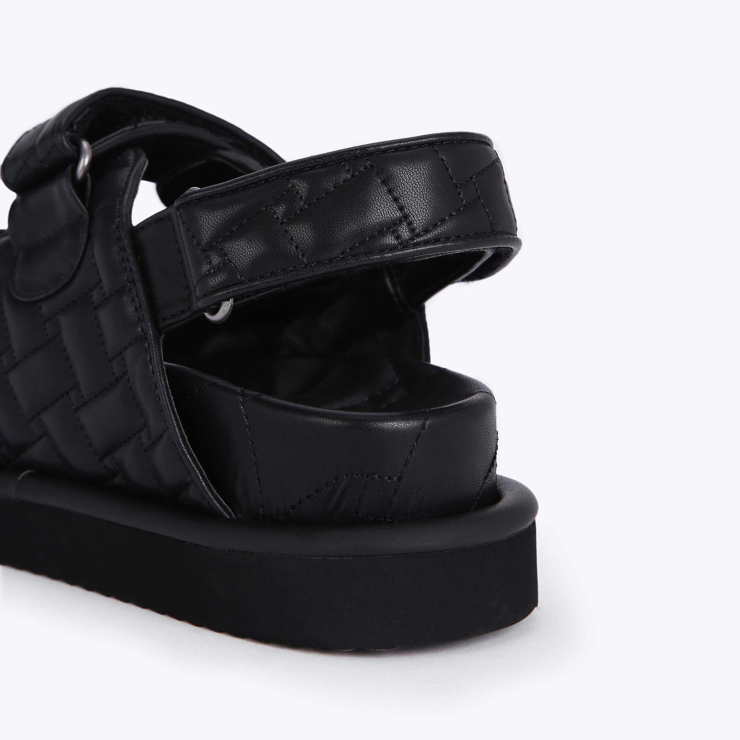 ORSON Black Eagle Head Quilted Sandal by KURT GEIGER LONDON