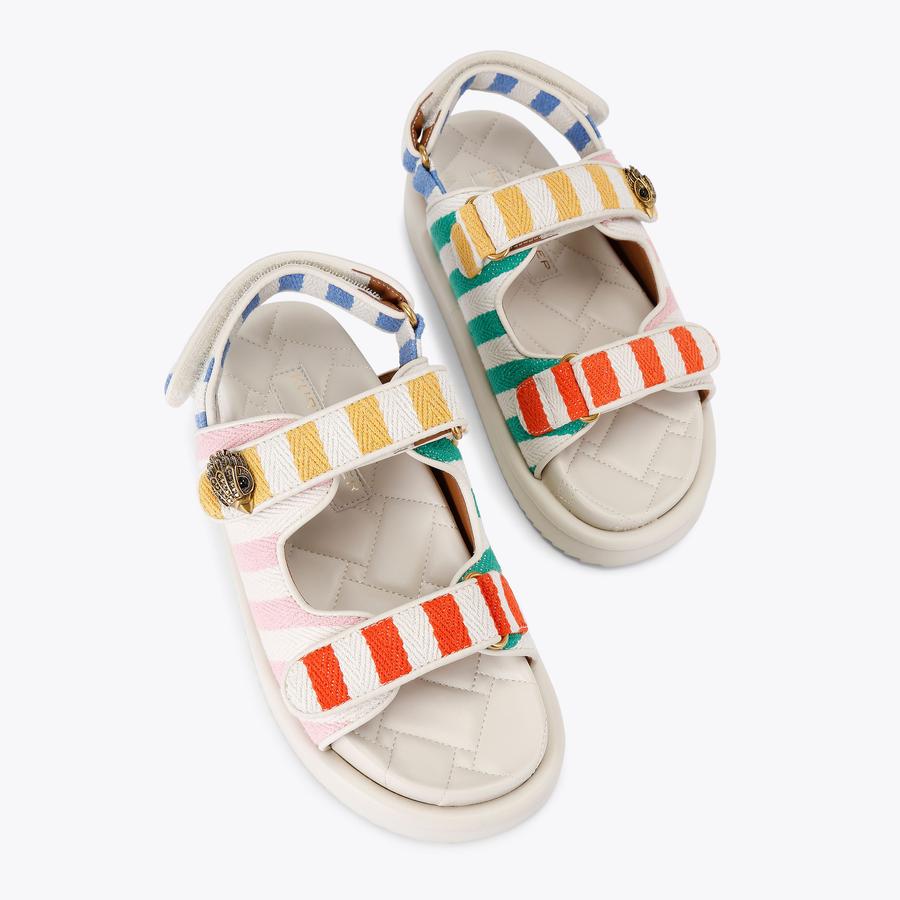 ORSON Canvas Rainbow Stripe Sandal by KURT GEIGER LONDON