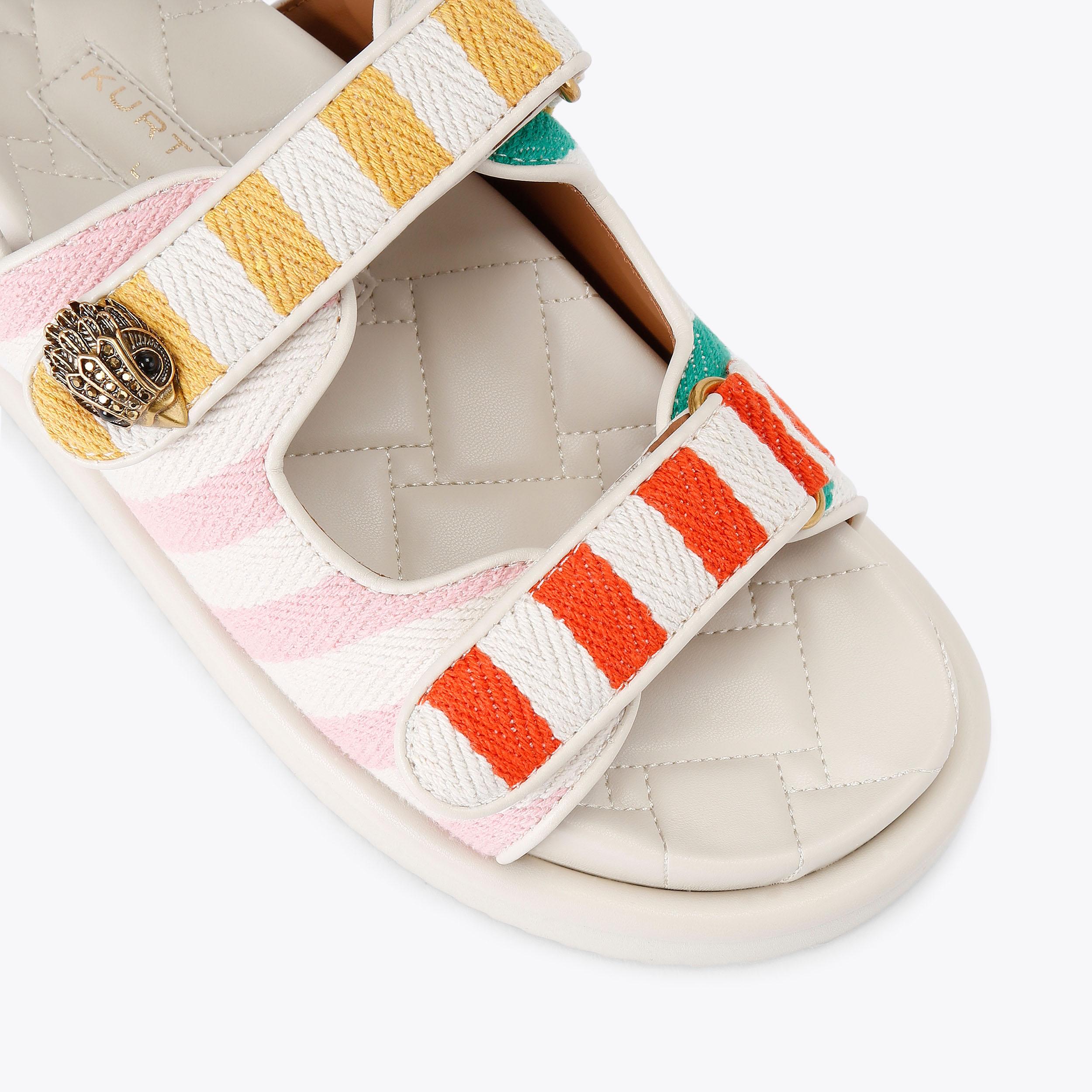 ORSON Canvas Rainbow Stripe Sandal by KURT GEIGER LONDON