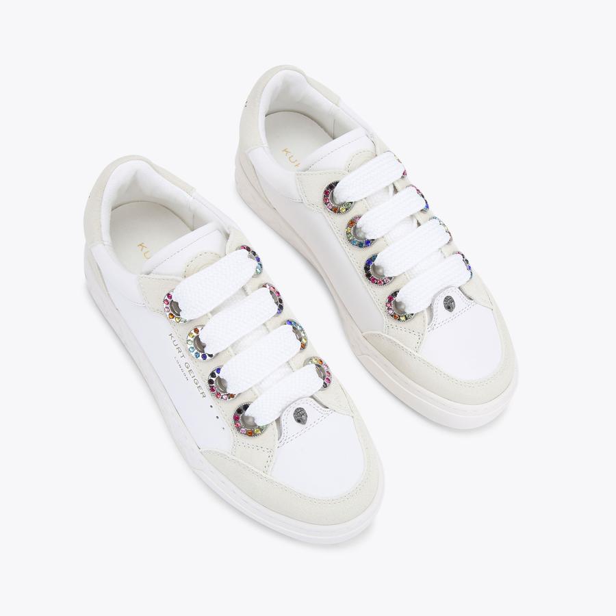 KENSINGTON EYELET SLIM White Leather Eyelet Sneaker by KURT