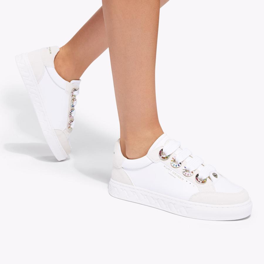 KENSINGTON EYELET SLIM White Leather Eyelet Sneaker by KURT