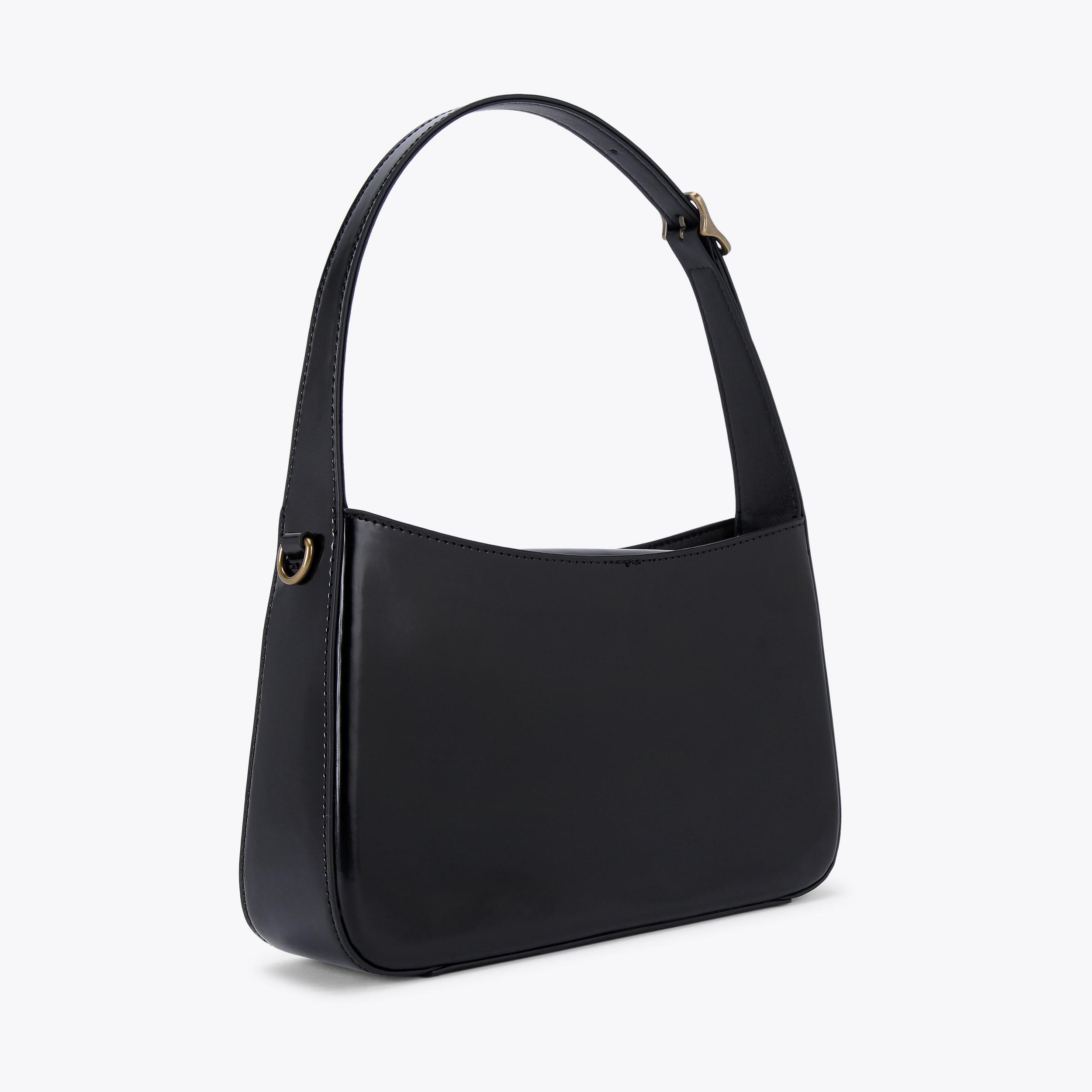 BOND SHOULDER BAG Black Patent Leather Shoulder Bag by KURT