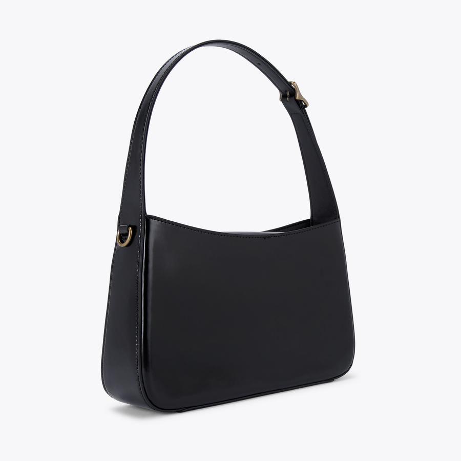 BOND SHOULDER BAG Black Patent Leather Shoulder Bag by KURT