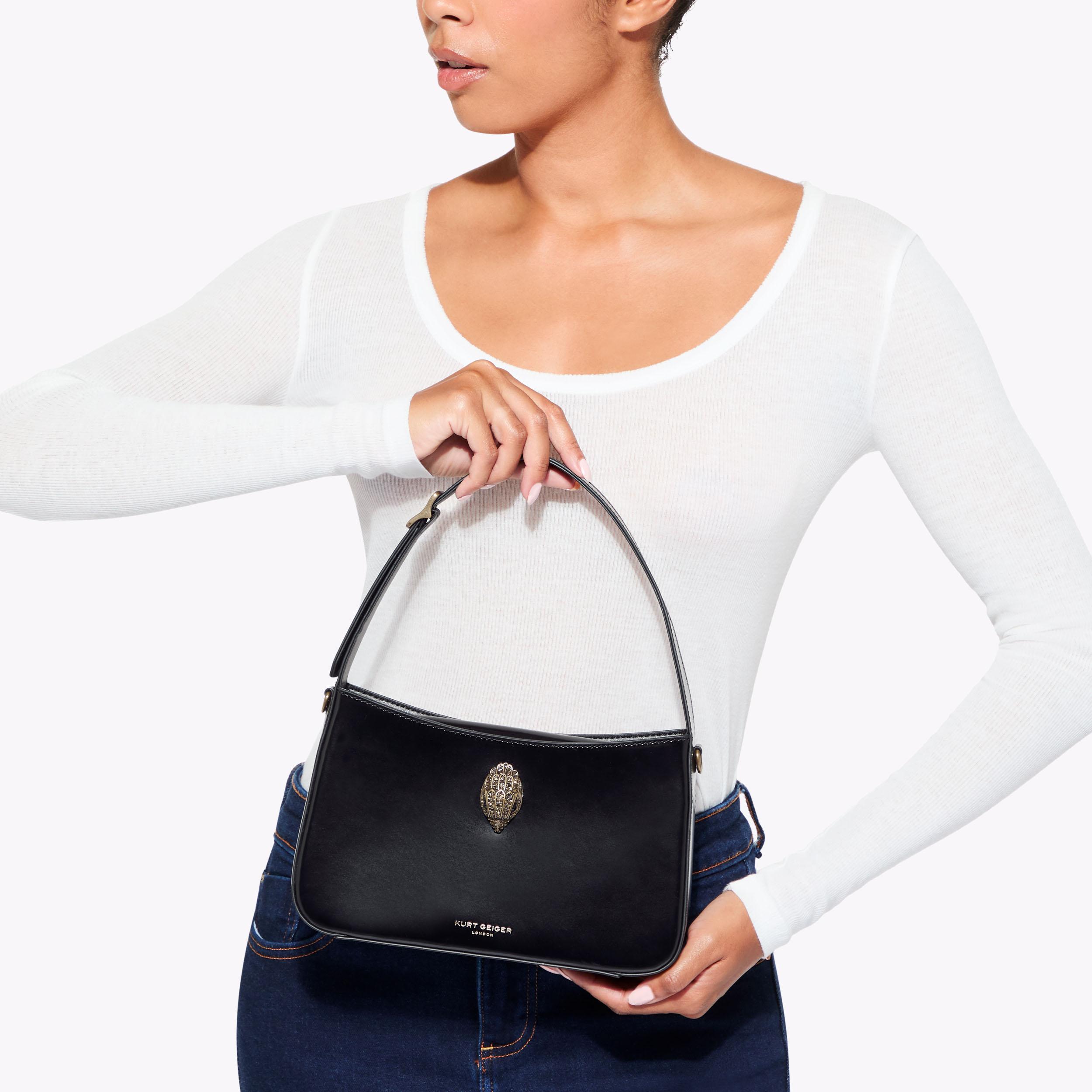 【送料&関税込】CourrA¨ges Black Leather Shoulder Bag Courrèges Holy leather bag for Women - Black in UAE | Level