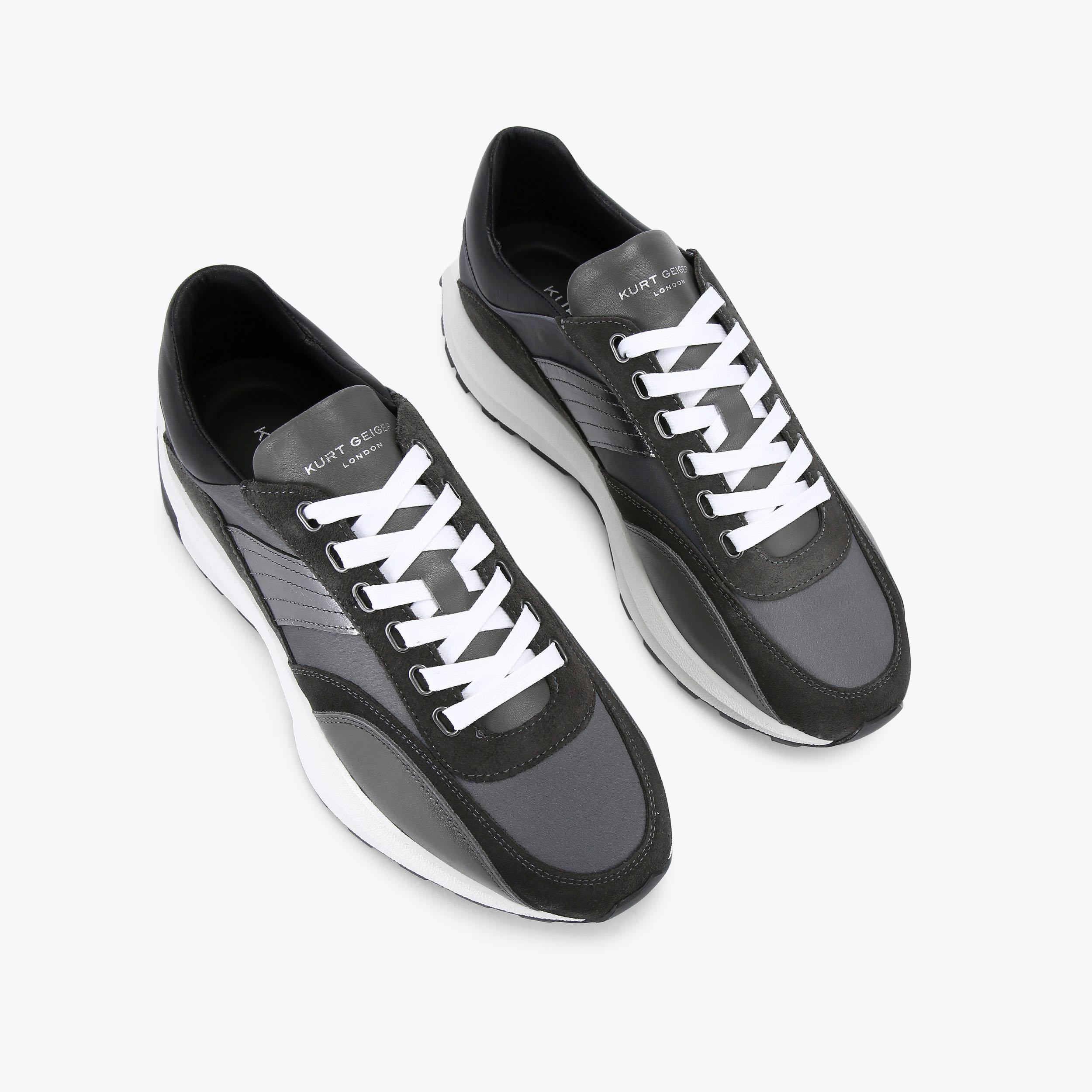 GASPAR Gaspar Trainers in grey nylon with suede leather by KURT GEIGER LONDON