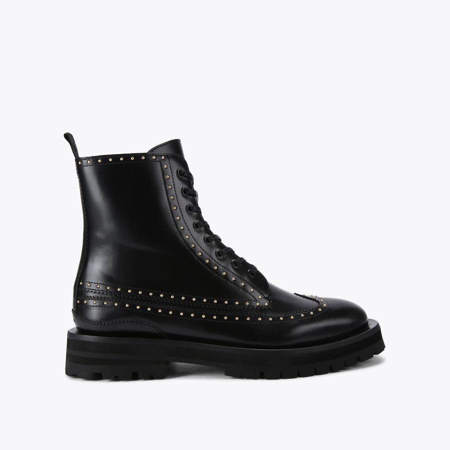 DRAYTON BOOT Black Leather Lace Up Boot by KURT GEIGER LONDON