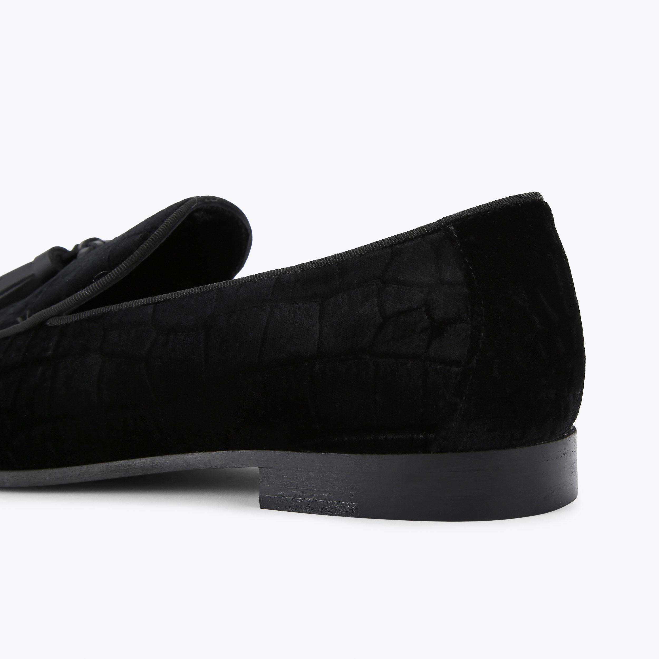 Kurt Geiger Black Velvet Quilted Tassel Loafer Men\'s Henry  Luxury Formal bedford-tassel-loafer-black-  main image 2