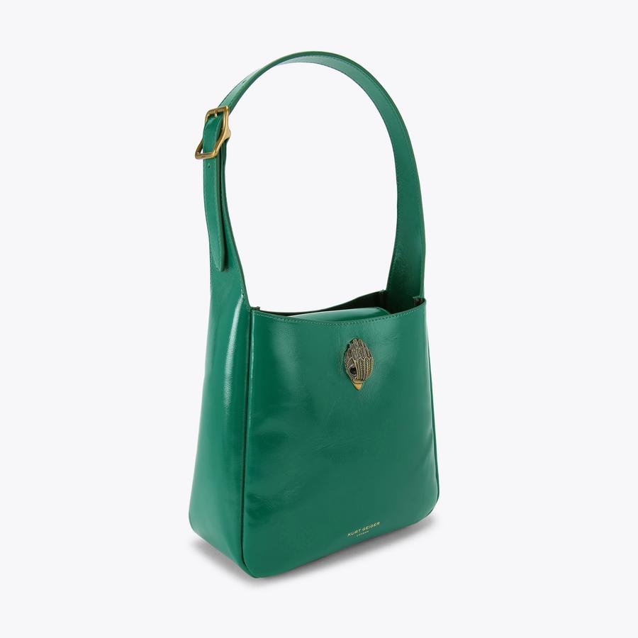 ★COVERNAT WOMAN★ Cloverheart Ecofur Hobo Bag Green CO2304T SMALL BOND HOBO Green Leather Hobo Shoulder Purse by KURT