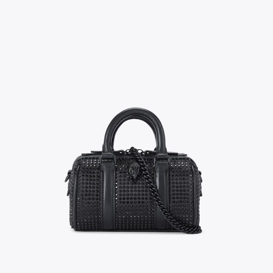 XS KENSINGTON BOSTON DR Black Fabric Crystal Bowling Bag by