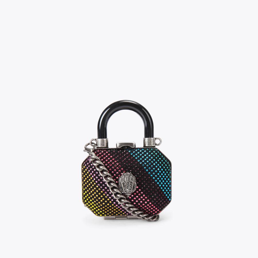 MICRO TOP HANDLE Rainbow Crystals Clutch Bag by KURT GEIGER