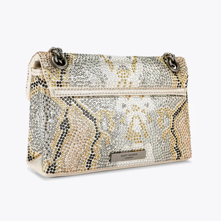 FABRIC MINI KENSINGTON Mini Snake Crystal Cross Body Bag by KURT GEIGER LONDON