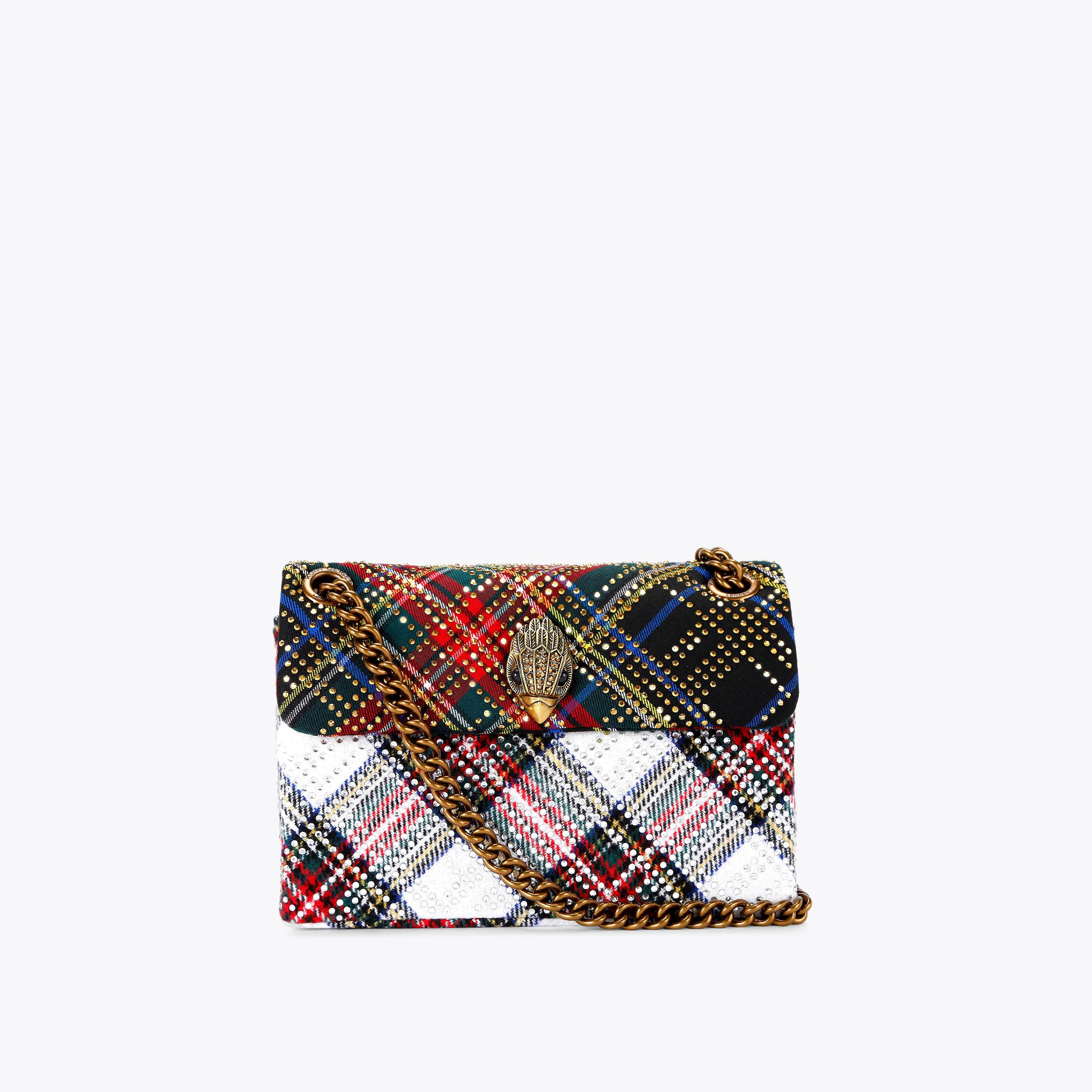 FABRIC MINI KENSINGTON Tartan Crystal Cross Body Bag by KURT FABRIC MINI KENSINGTON Tartan Crystal Cross Body Bag by KURT
