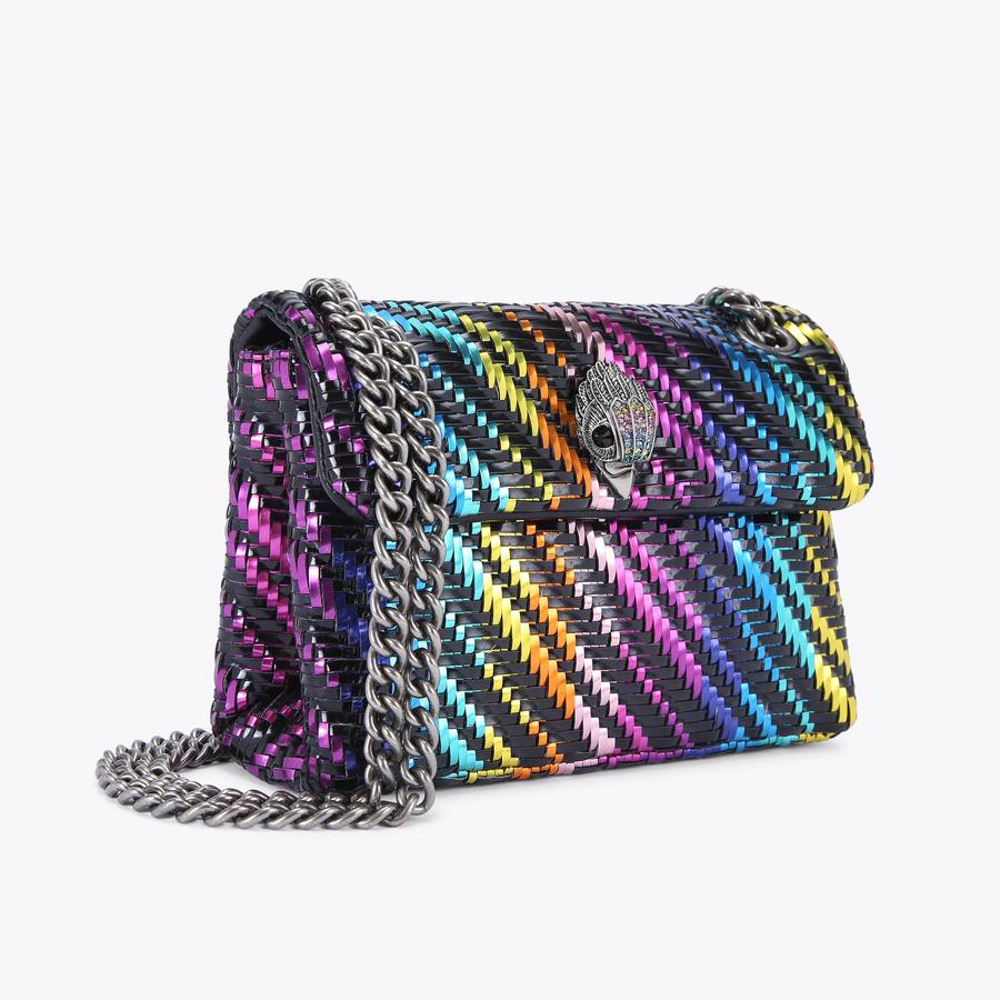 MINI KENSINGTON BAG Rainbow Stripe Woven Cross Body Bag by