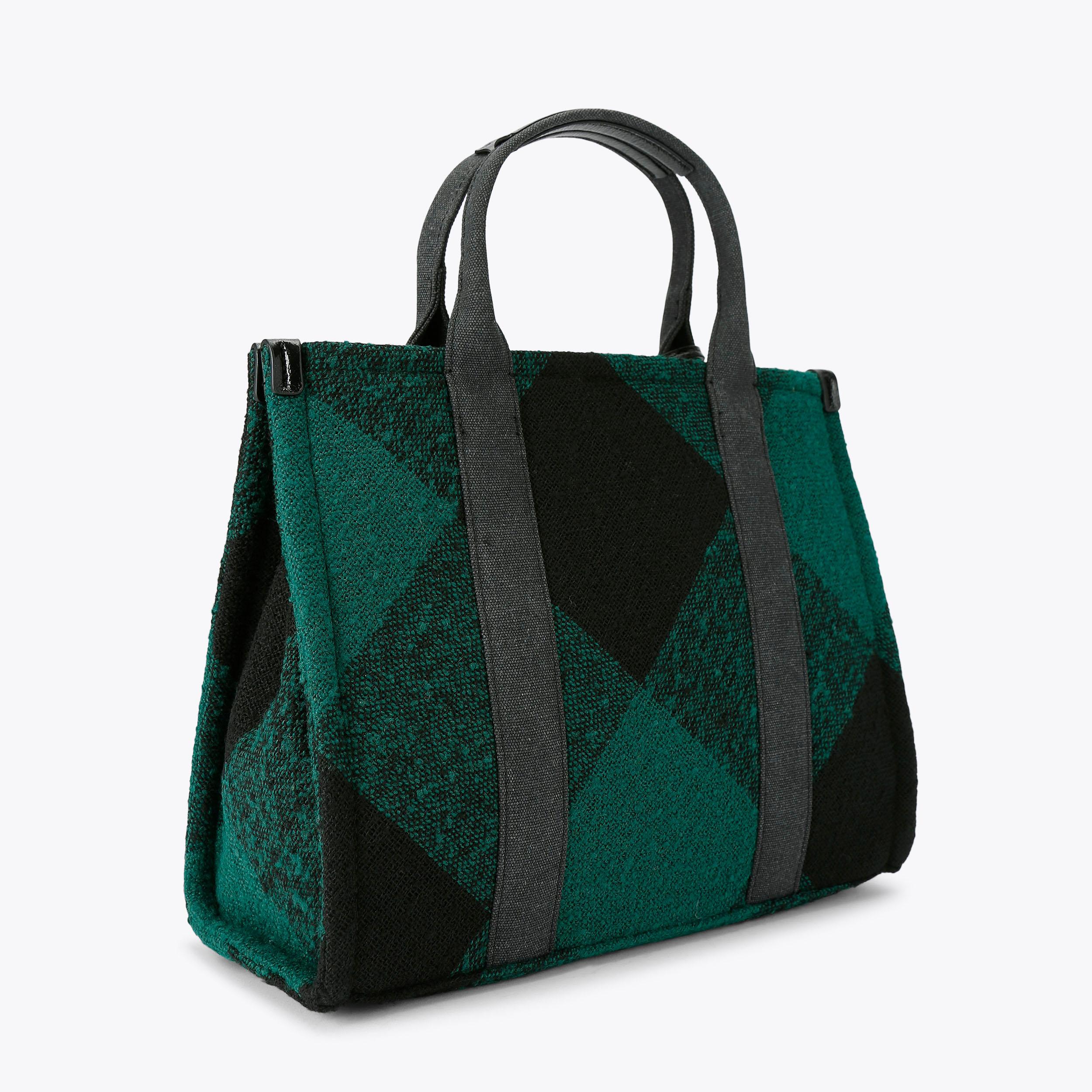 TWEED SOUTHBANK TOTE Green Tweed Tote Bag by KURT GEIGER LONDON