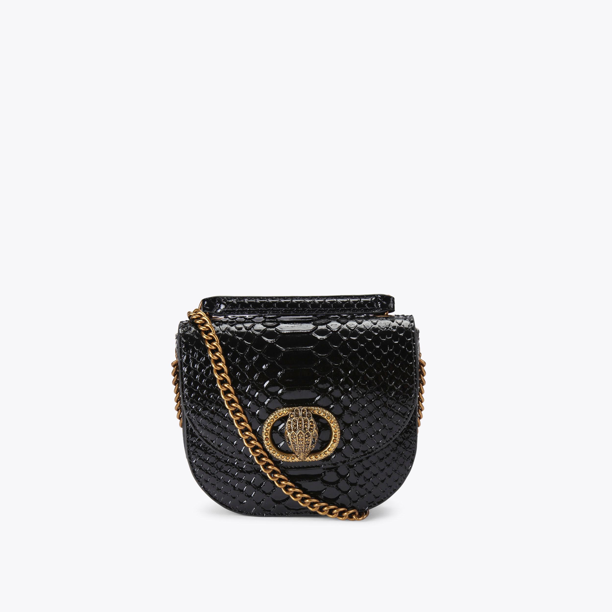 CHELSEA SADDLE BAG Black Saddle Cross Body Bag by KURT GEIGER LONDON