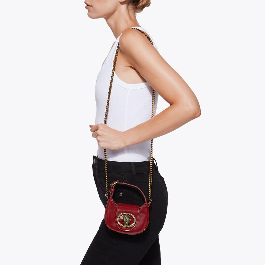 MICRO CHELSEA HOBO Red Top Handle Cross Body Bag by KURT GEIGER LONDON