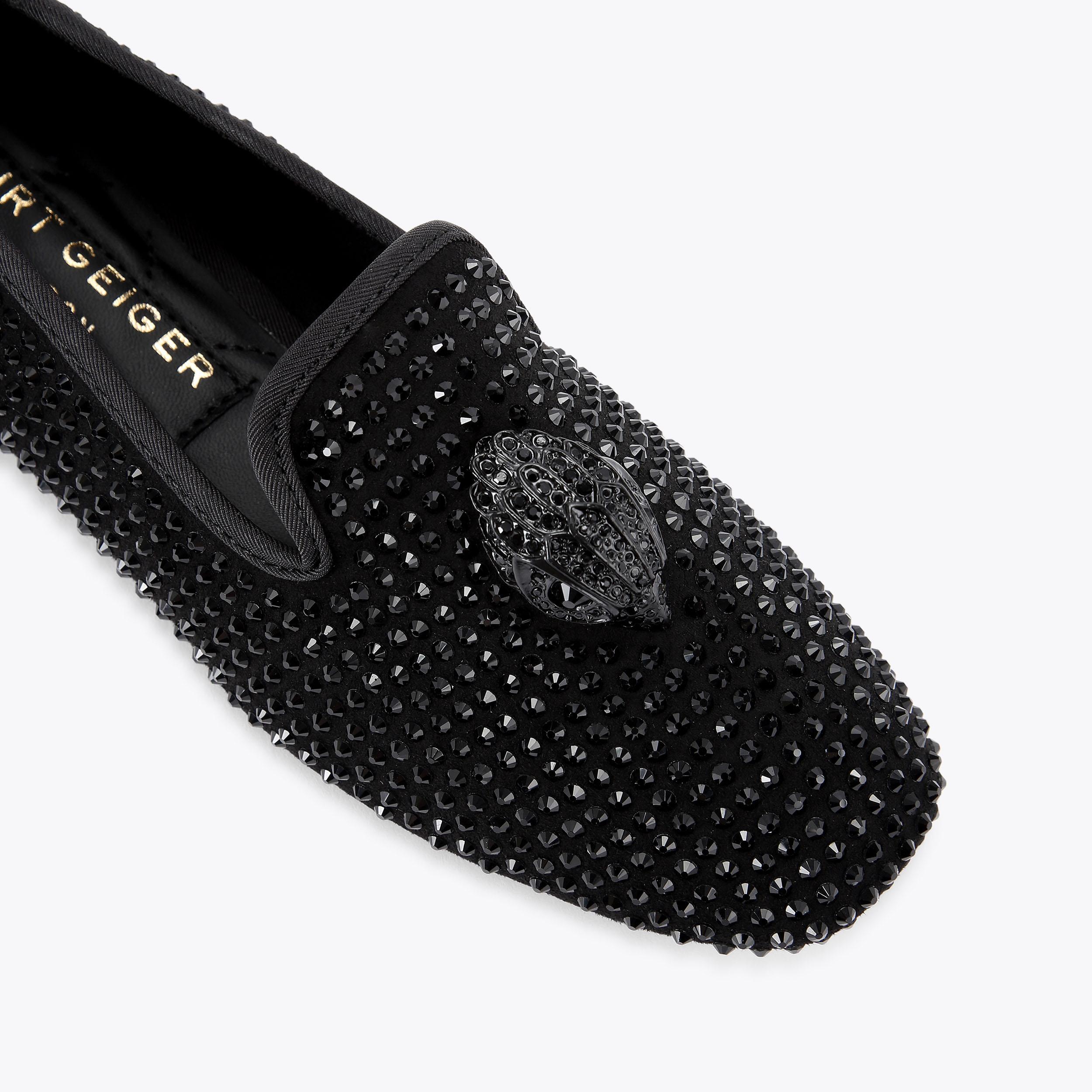 KENSINGTON EAGLE LOAFER Black Crystal Slip On Loafer by KURT