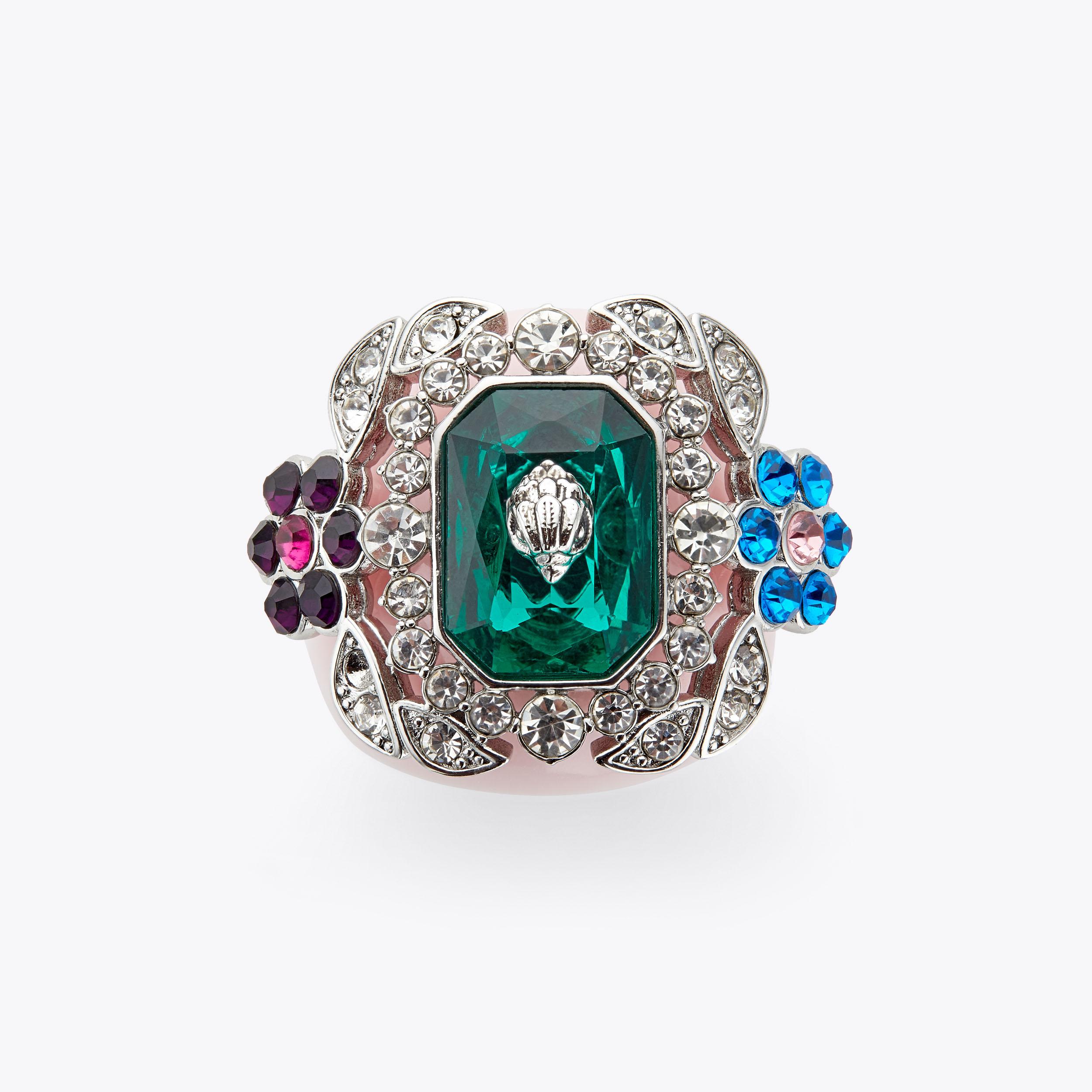 LG MIXED RESIN RING Pale Pink Dome Ring by KURT GEIGER LONDON