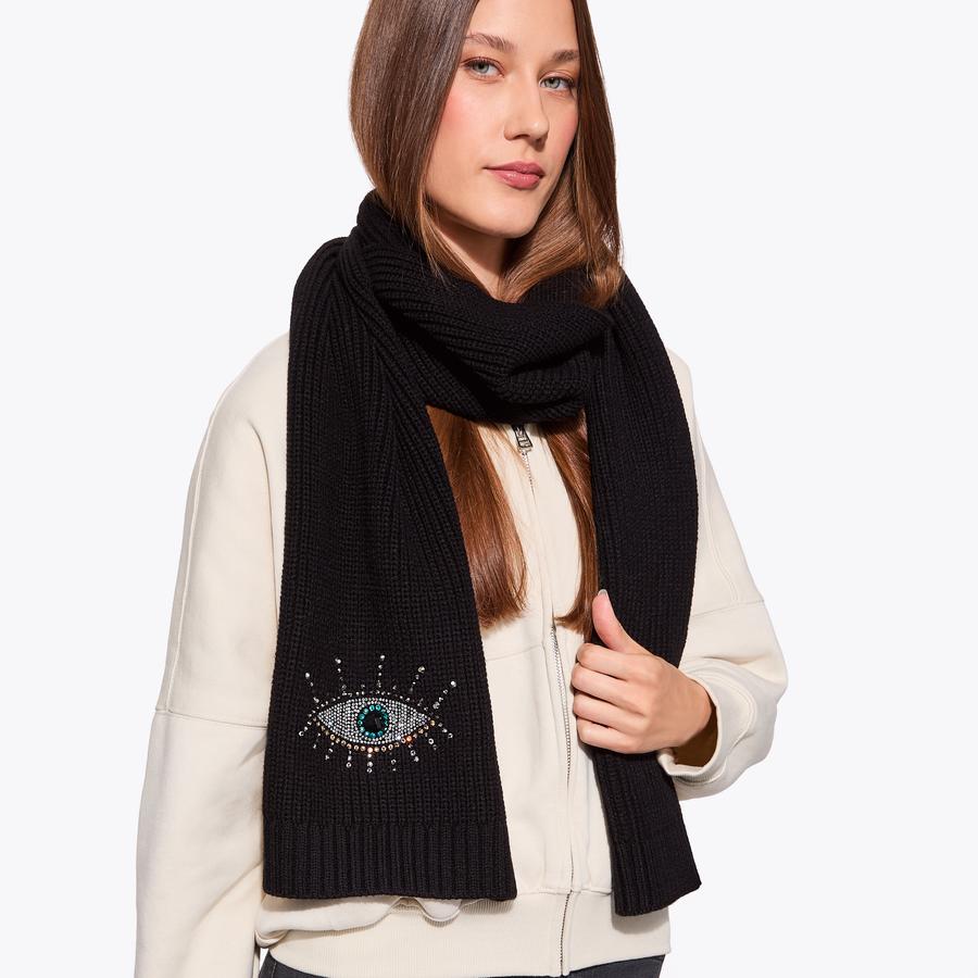 Engrave The Cross Ⅷ GKT scarf EVIL EYE SCARF Black Evil Eye Scarf by KURT GEIGER LONDON