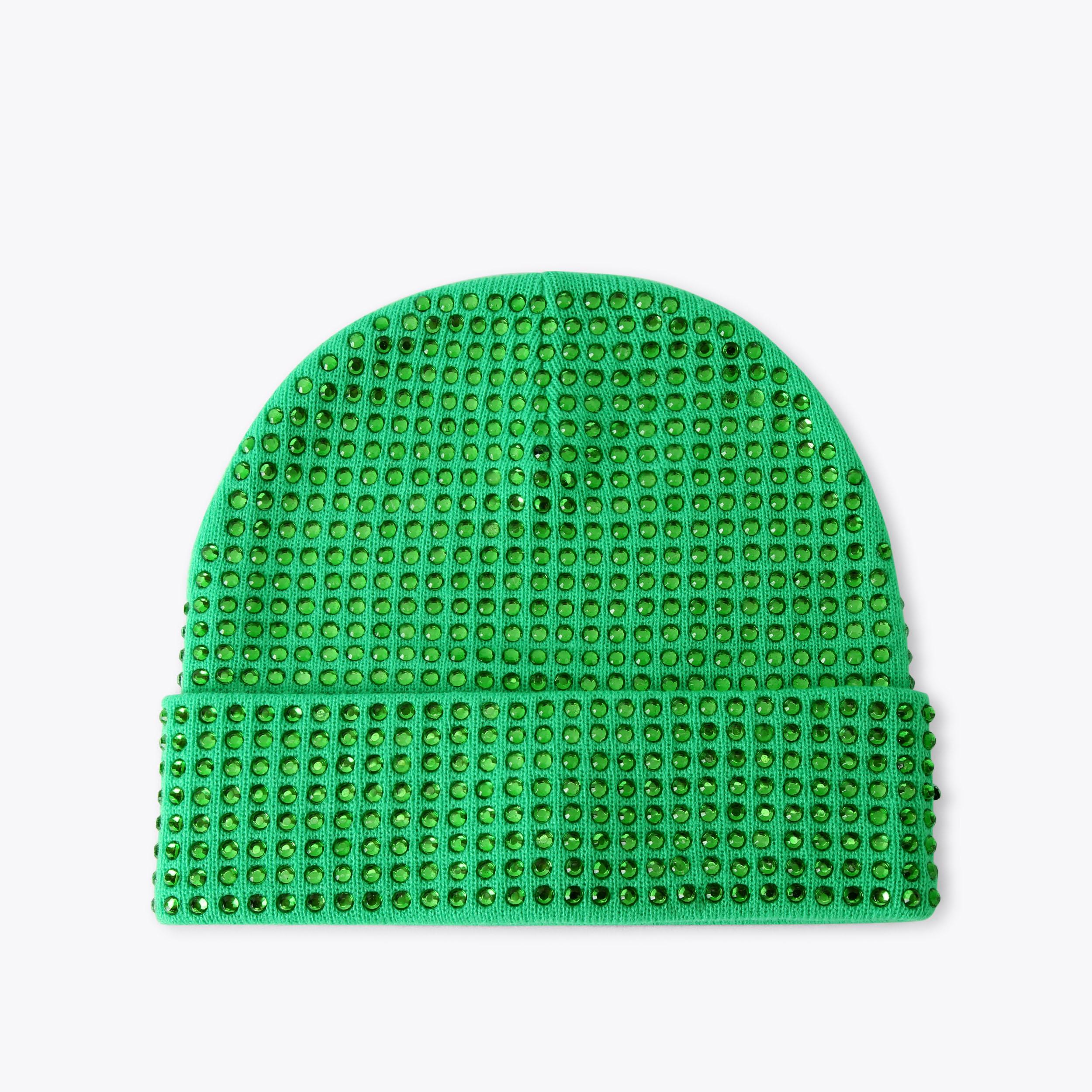 Kurt Geiger London Incrystal cuff beanie OCTAVIA BEANIE Black Fabric Crystal Beanie by KURT GEIGER LONDON main image 2