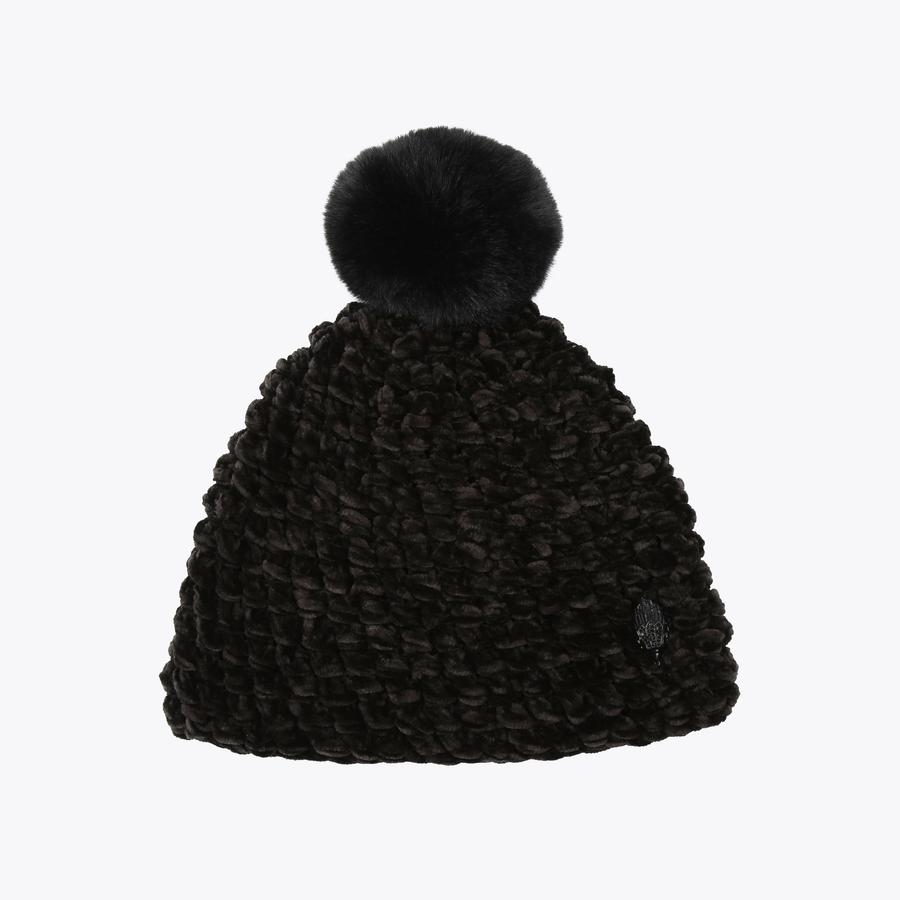 帽子 nutemperor fur beanie Black ZX Zeroxposur Beanie Hat Skull Cap Black Embroidered Yellow