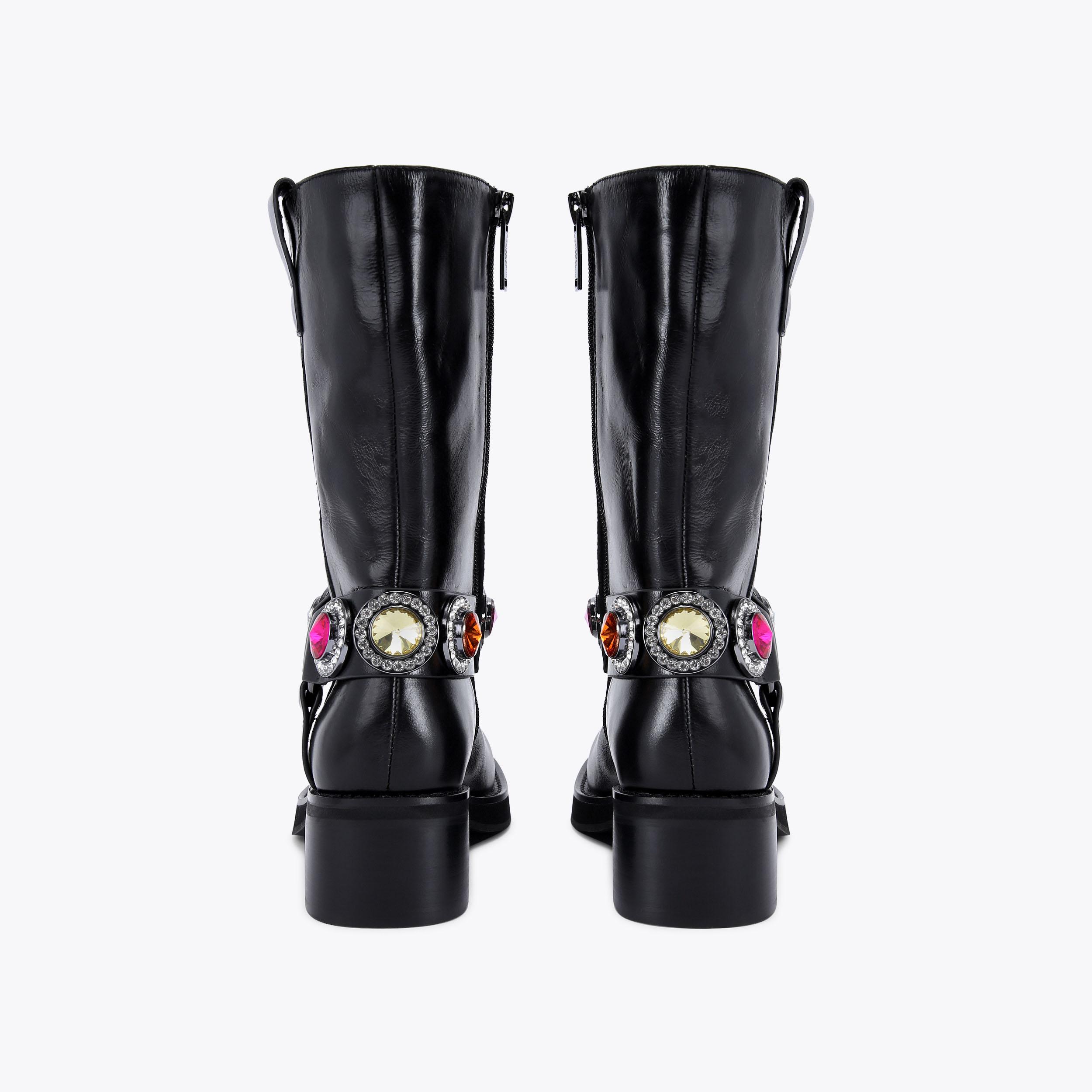 OCTAVIA CALF PULL ON Black Leather Ankle Boot by KURT GEIGER LONDON