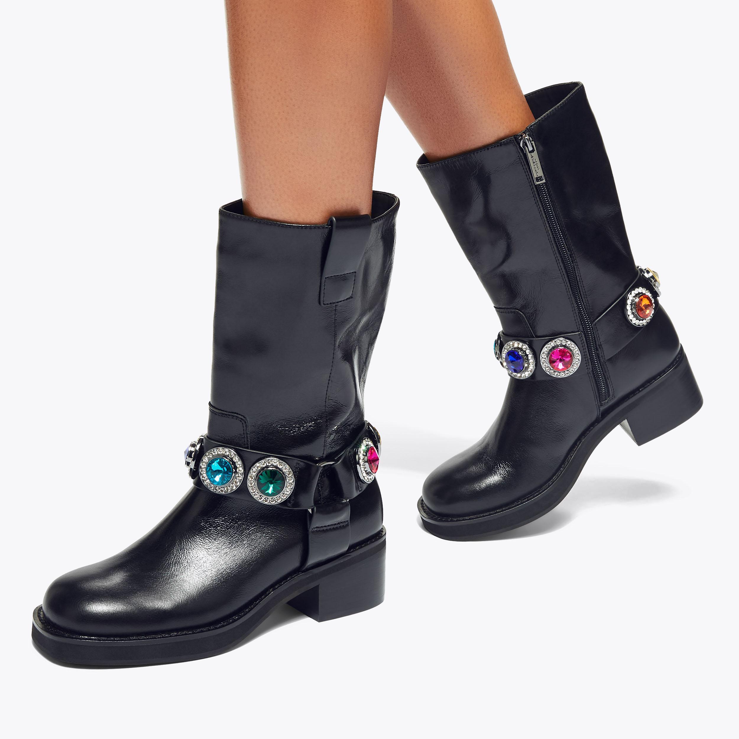 OCTAVIA CALF PULL ON Black Leather Ankle Boot by KURT GEIGER LONDON