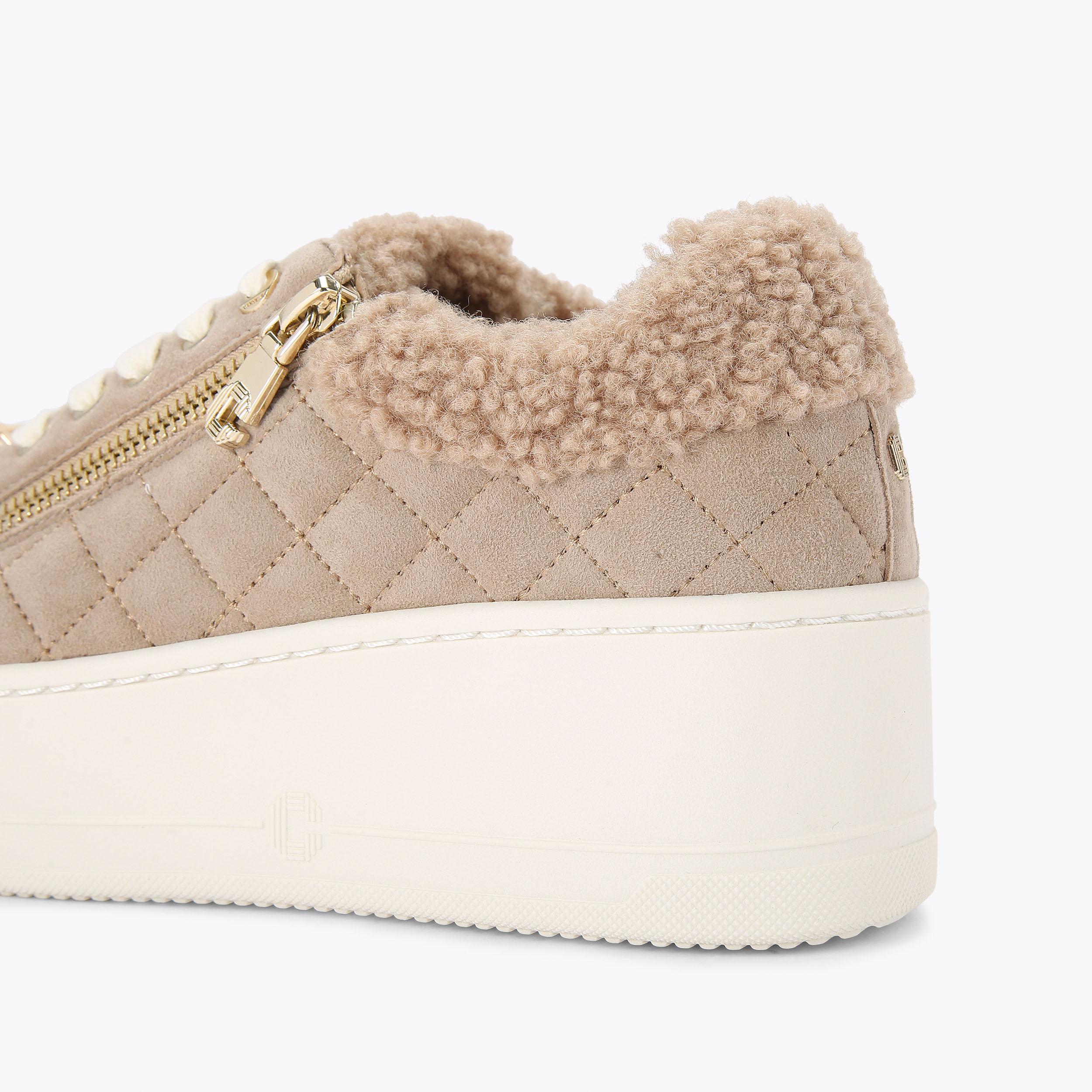 靴 SHEER NY TAFFETA SKIN COVERED TRAINER DREAM 2 Taupe Textured Trainer by CARVELA