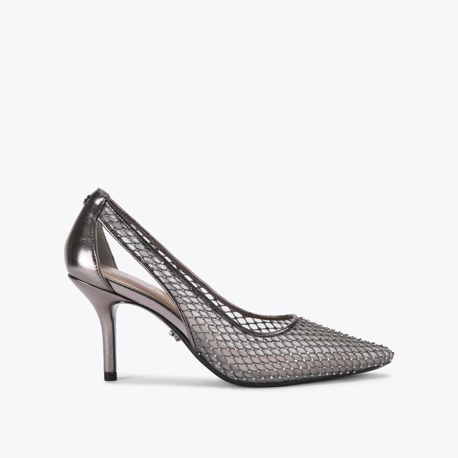 HOTSOX COURT Gunmetal Crystal Court Heel by CARVELA