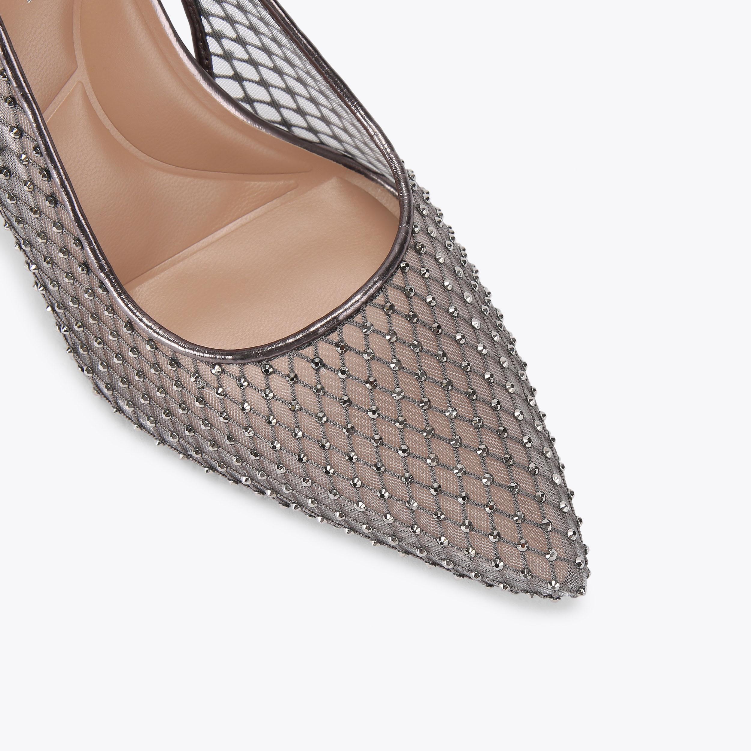 HOTSOX COURT Gunmetal Crystal Court Heel by CARVELA