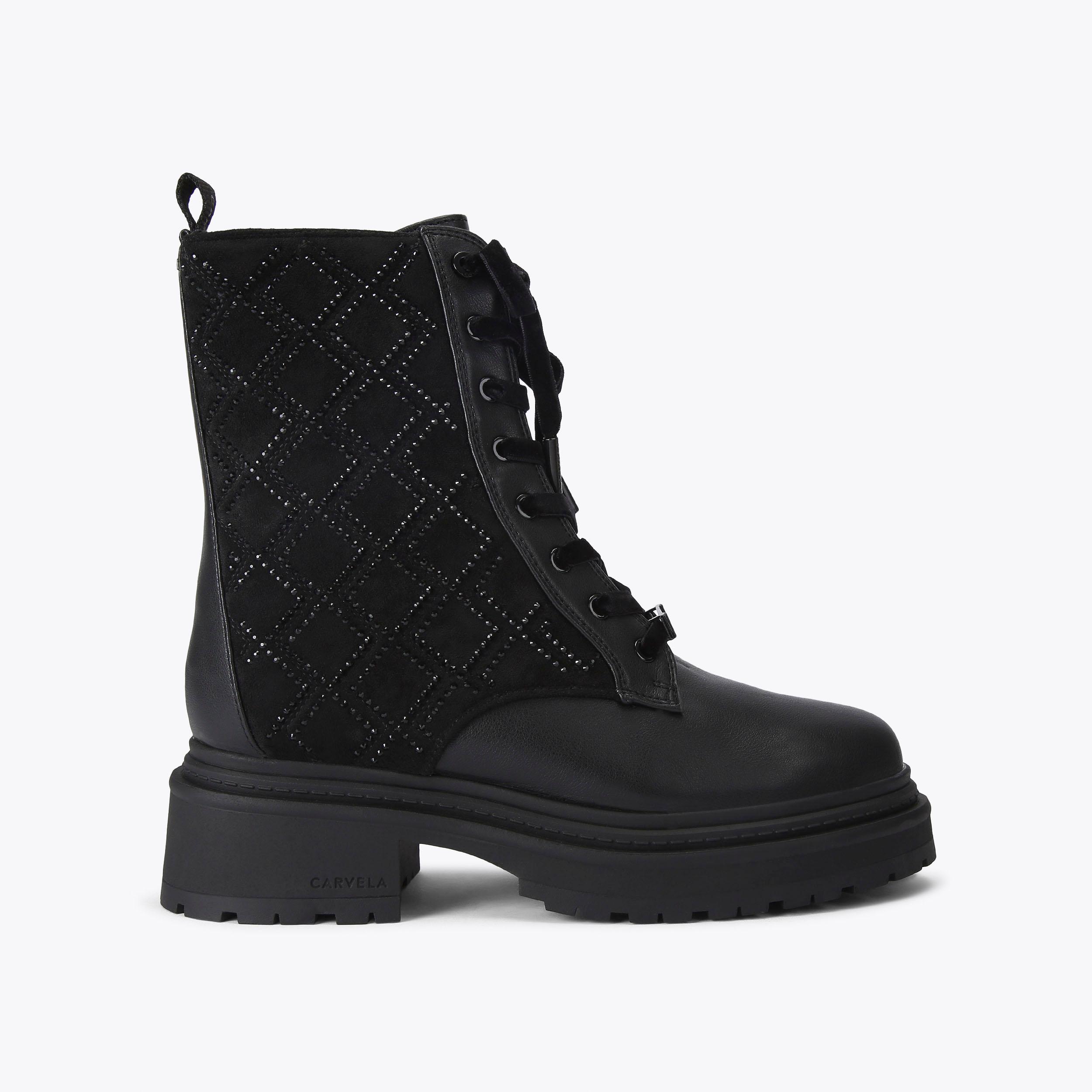 SHOW STOMPER Black Diamond Crystal Boot by CARVELA