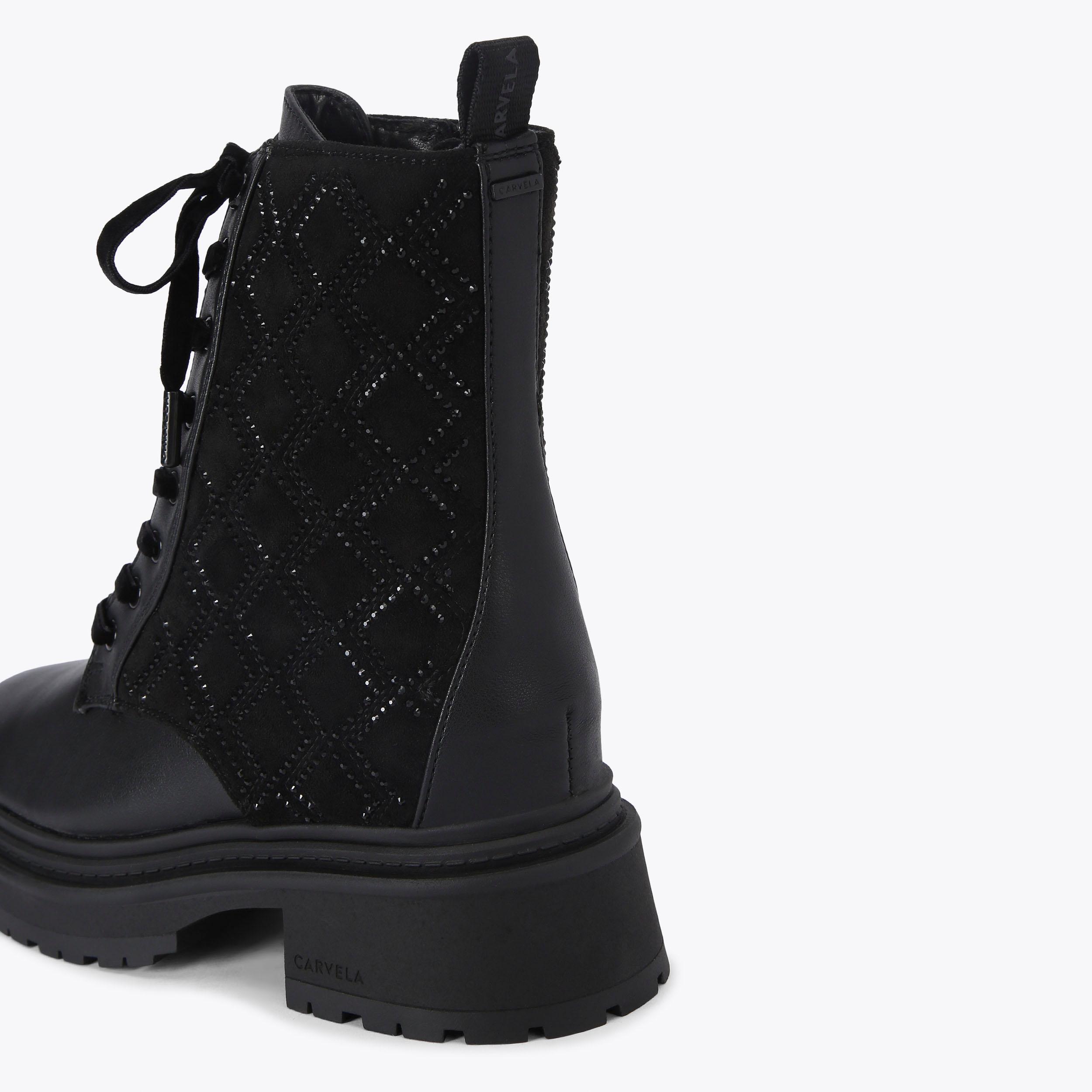 SHOW STOMPER Black Diamond Crystal Boot by CARVELA