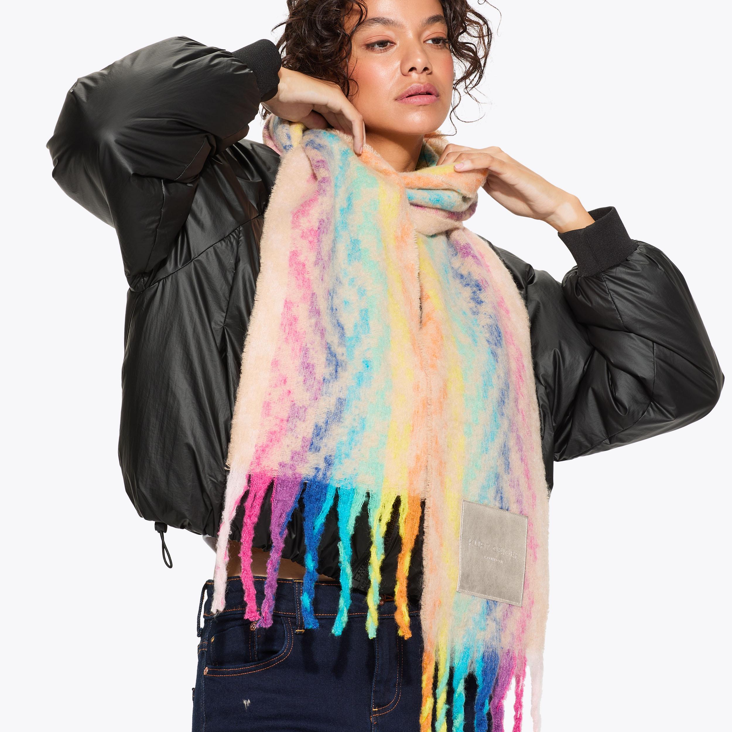 Peacock Feather Scarf. Linen weave pashmina