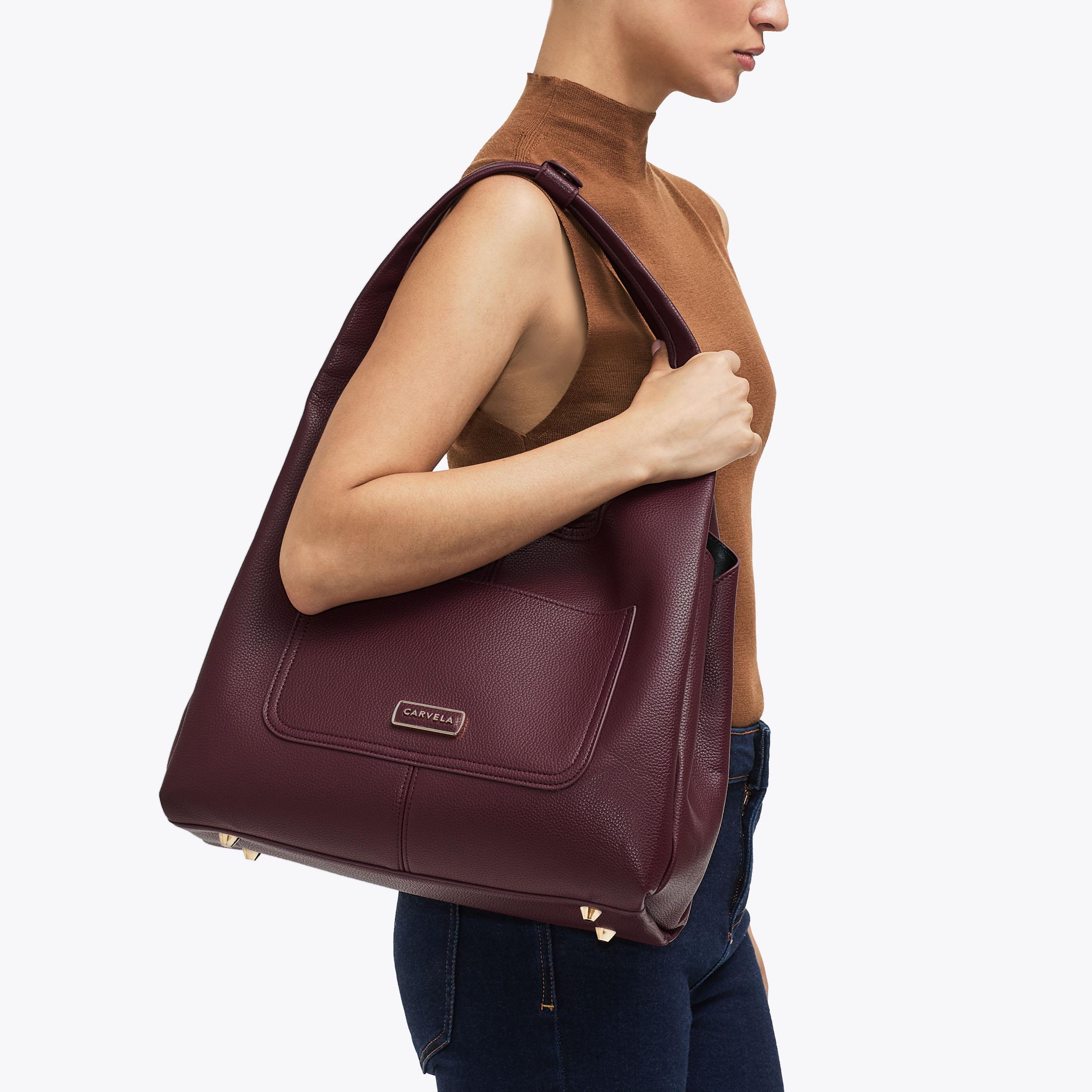 MILANO Wine Arched Shoulder Bag by CARVELA