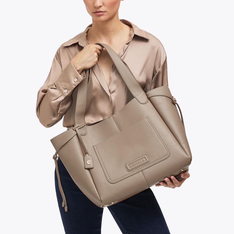 MILANO TOTE Taupe Shoulder Bag by CARVELA