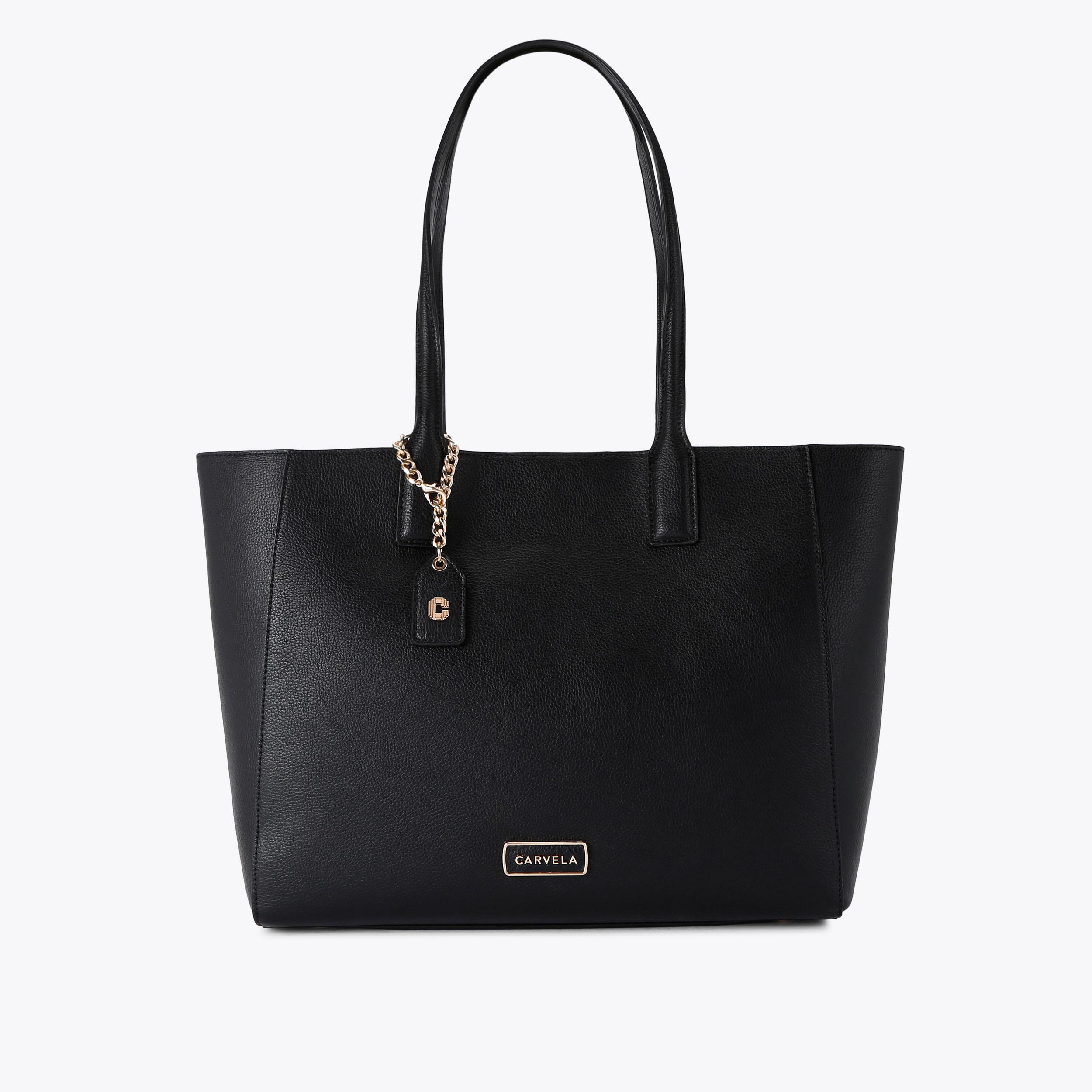 MILANO SHOPPER Black Winged Tote Bag by CARVELA