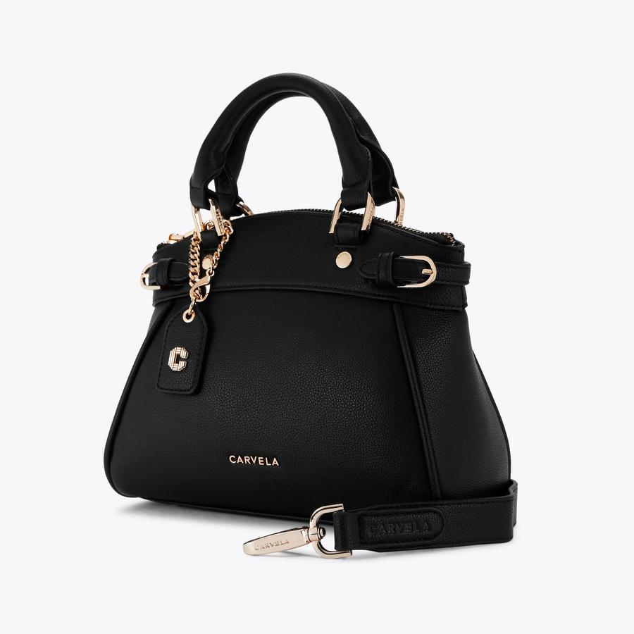 MINI VALENTINA TOTE Black Mini Tote Bag by CARVELA