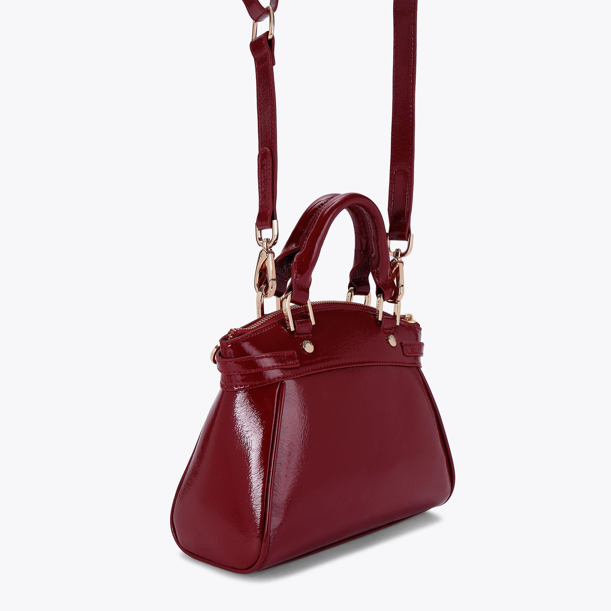 MINI VALENTINA TOTE Wine Patent Tote Bag by CARVELA