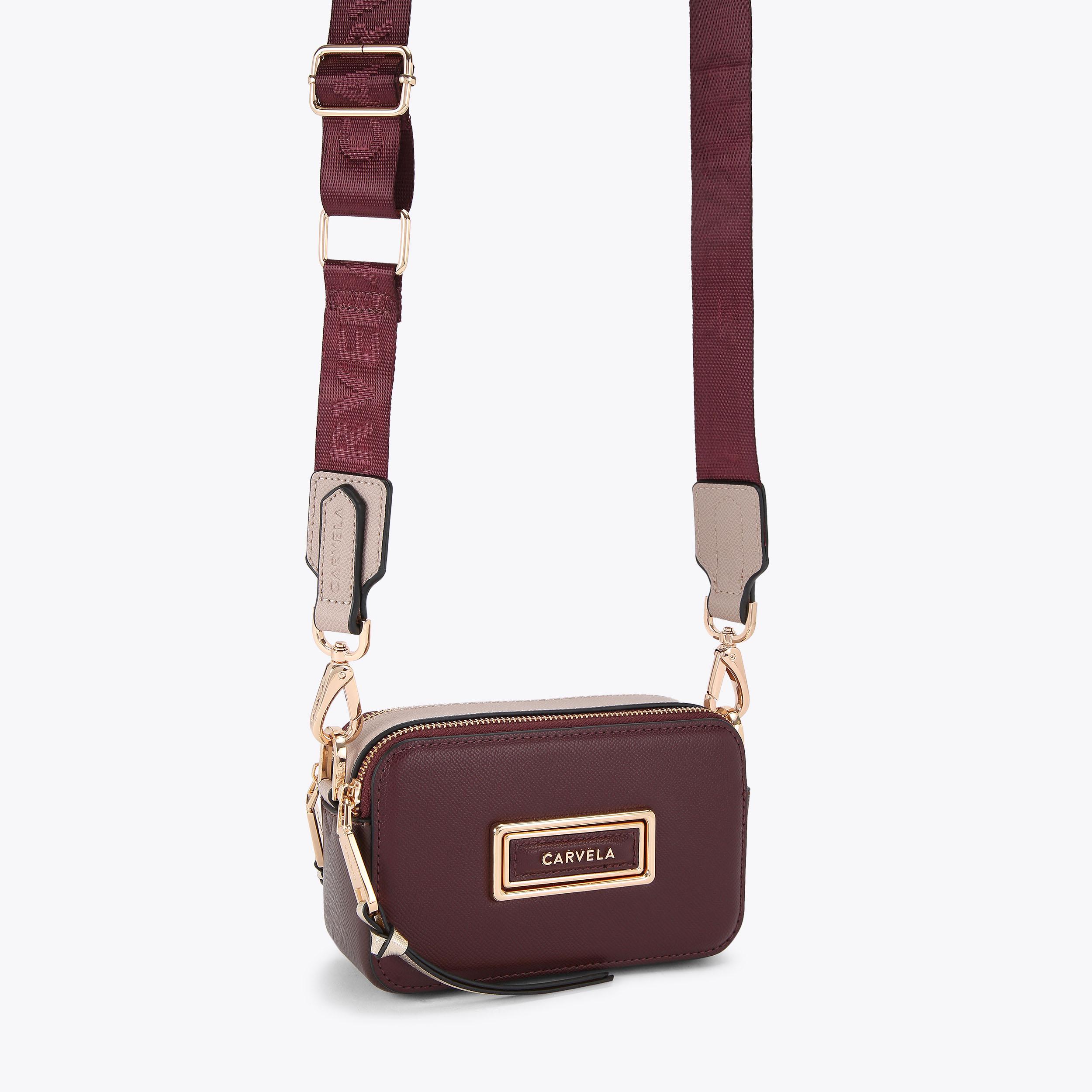 MINI ROMA RECTANGLE Red Combination Cross Body Bag by CARVELA