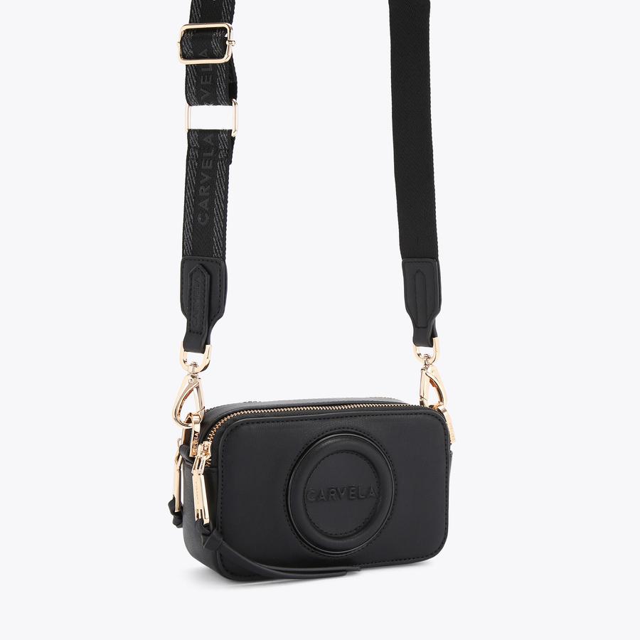 MINI ROMA CIRCLE Black Camera Bag by CARVELA