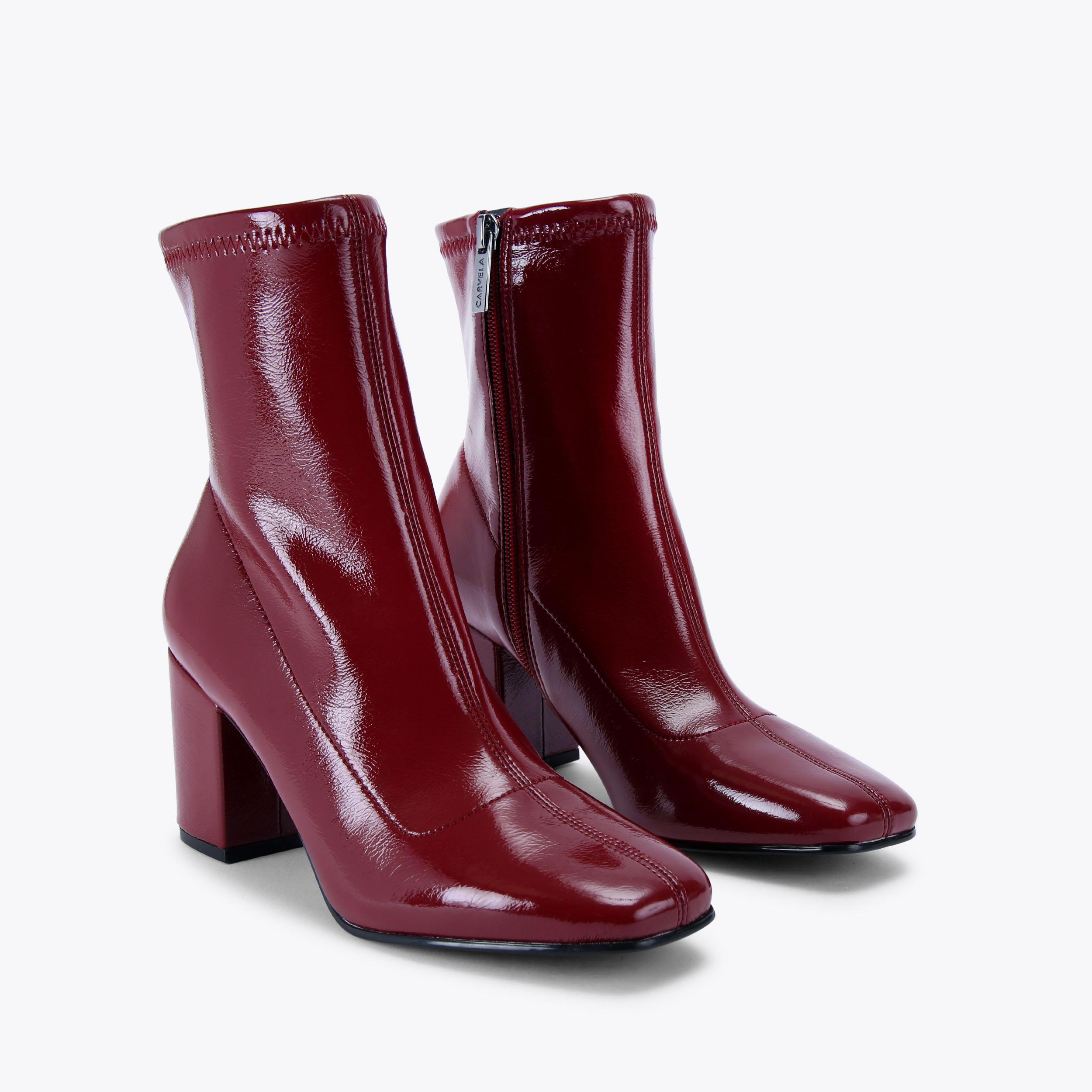 STRUT ANKLE Patent Red Ankle Boot by CARVELA