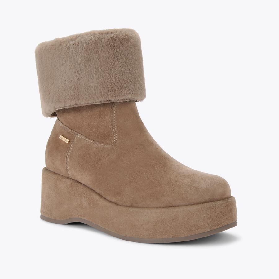 APRES FUR Taupe Suede Ankle Boot by CARVELA
